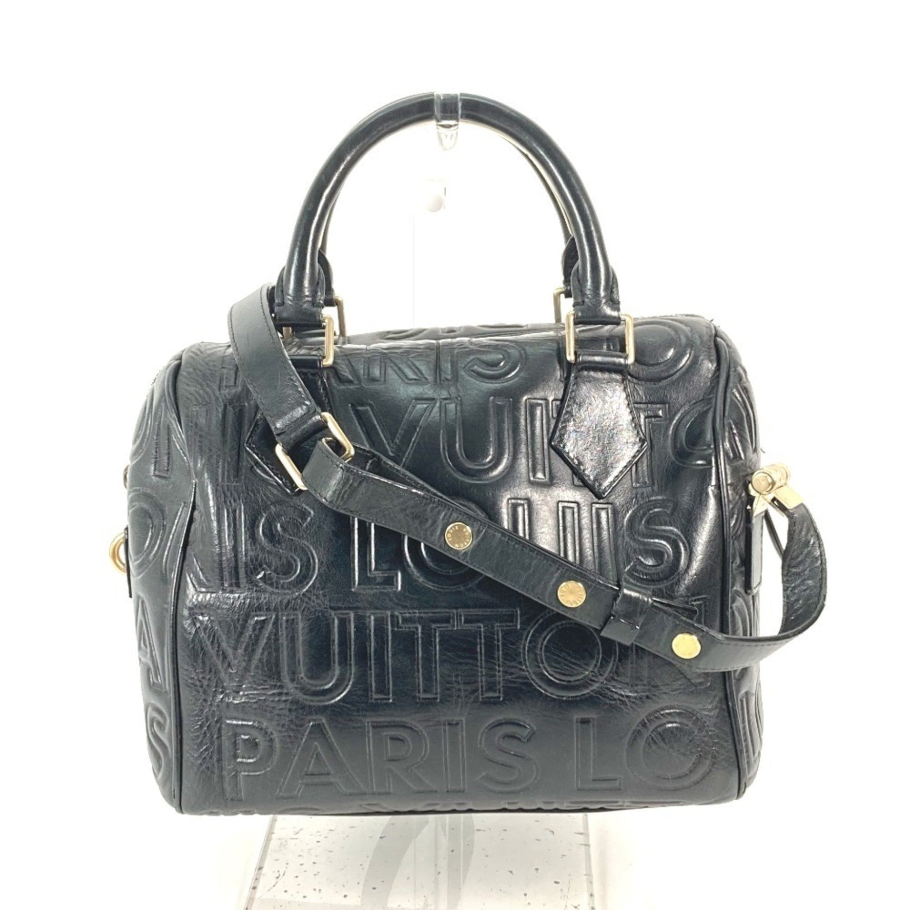 Louis Vuitton 2008 Limited Edition Monogram Speedy Mini 20 Bag Shoulder Bag/Handbag Leather Black