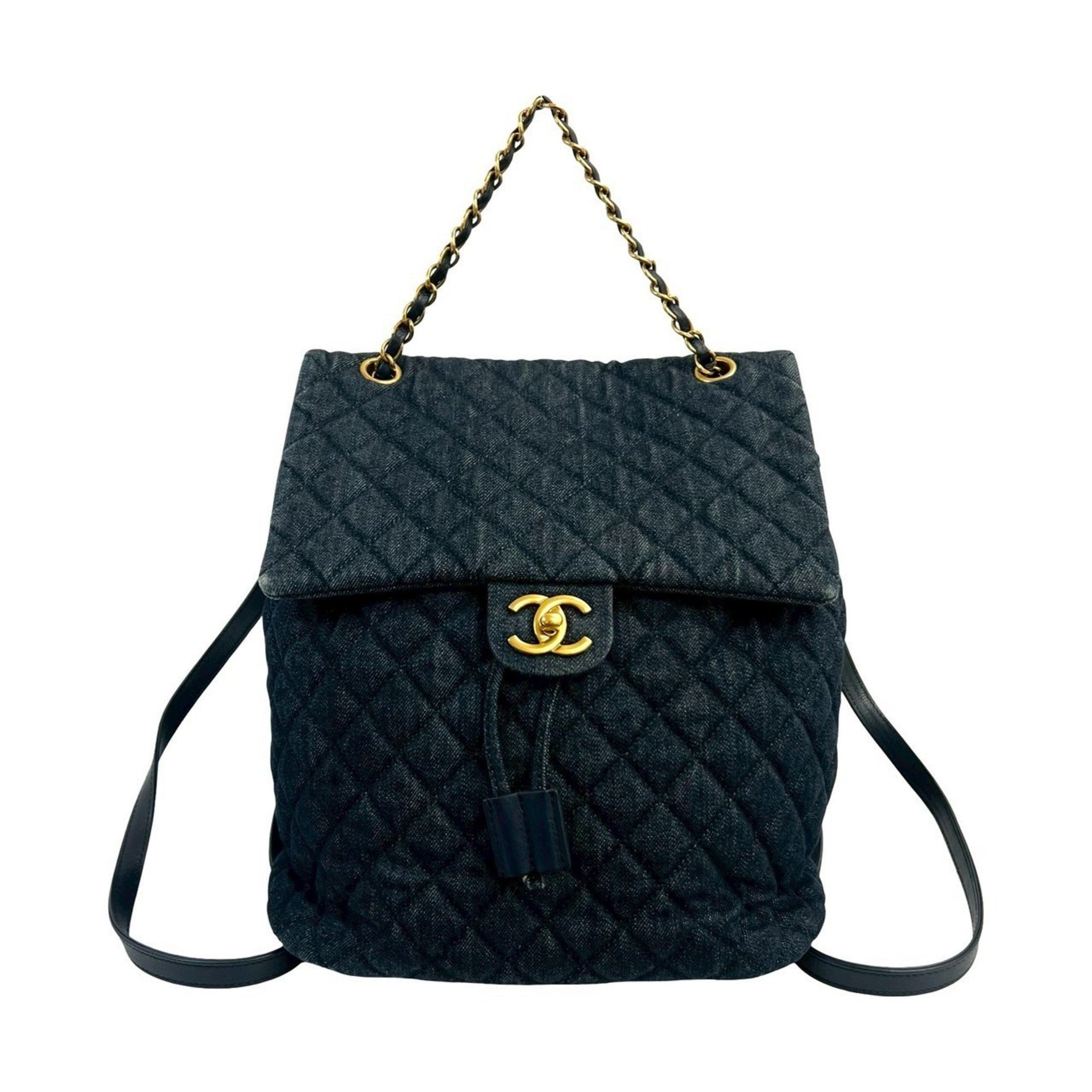 Seal No. 22 CHANEL Matelasse Coco Denim Leather Chain Backpack 71-10