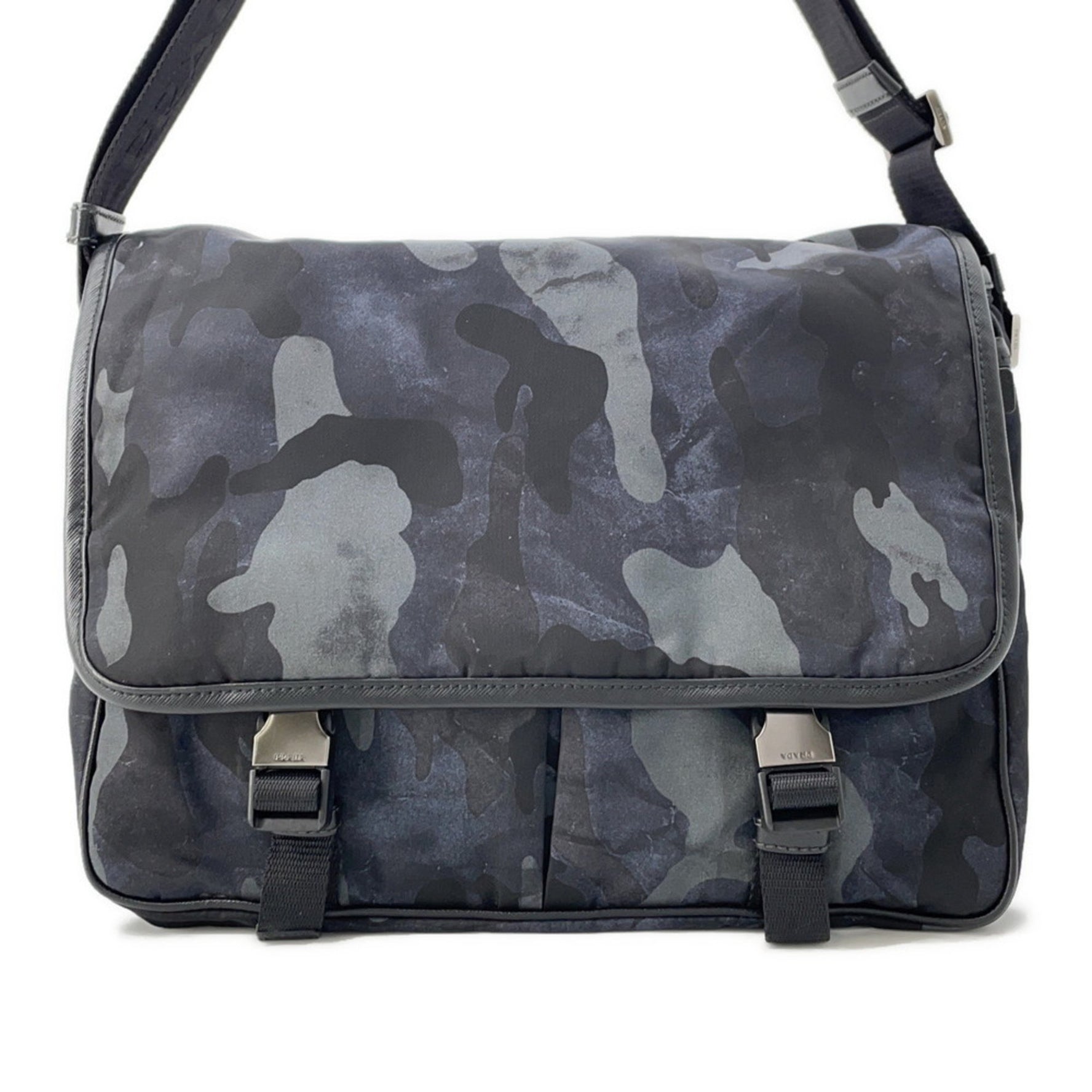 Prada Bag TESSUTO CAMOUFL Triangle Nylon Shoulder Camouflage Pattern Black