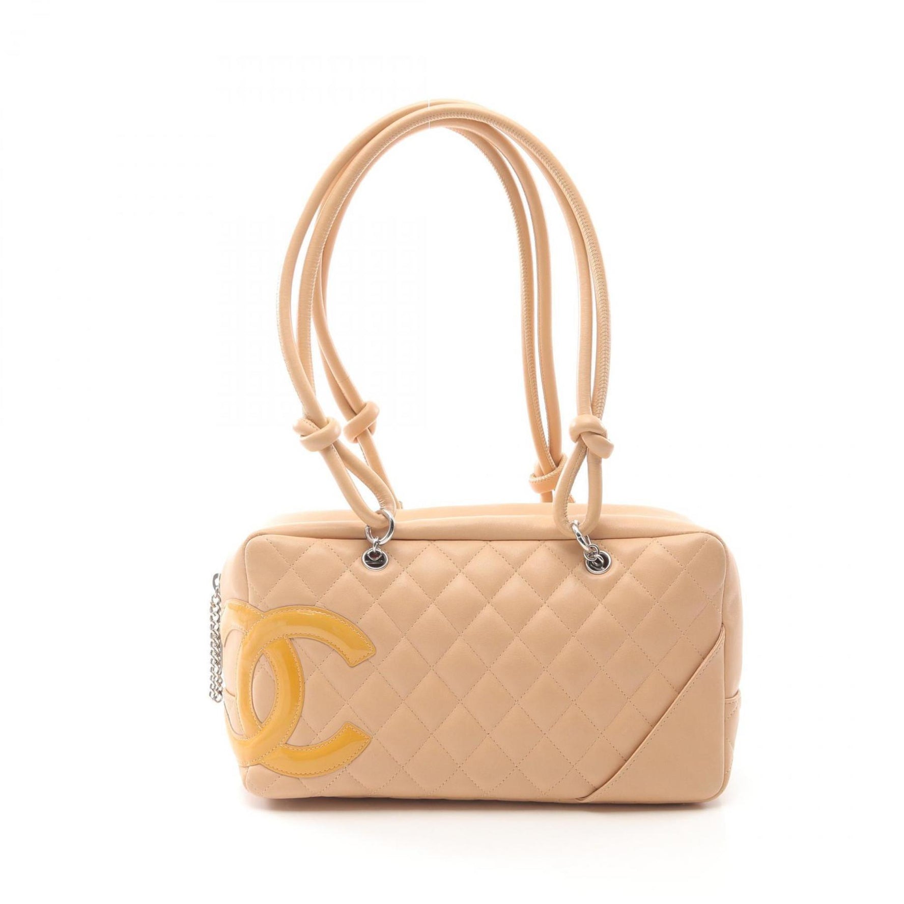 CHANEL Cambon Line Bowling Bag Shoulder Leather Patent