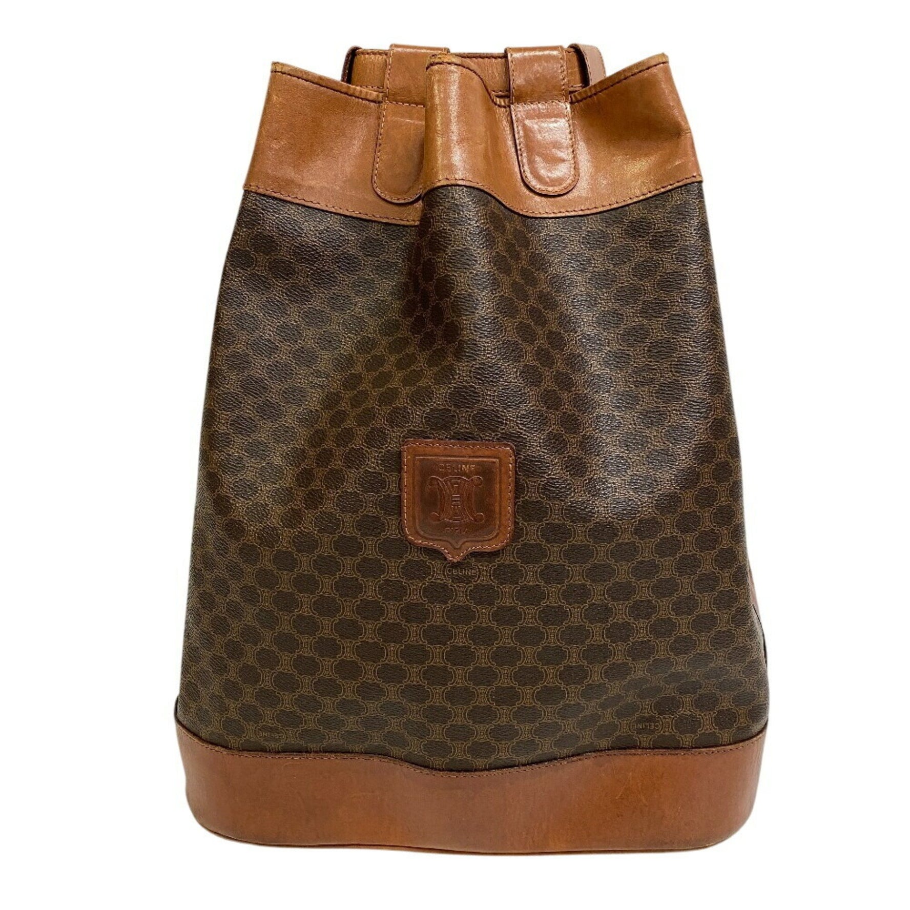 CELINE Macadam Pattern Backpack/Daypack, Brown, Unisex