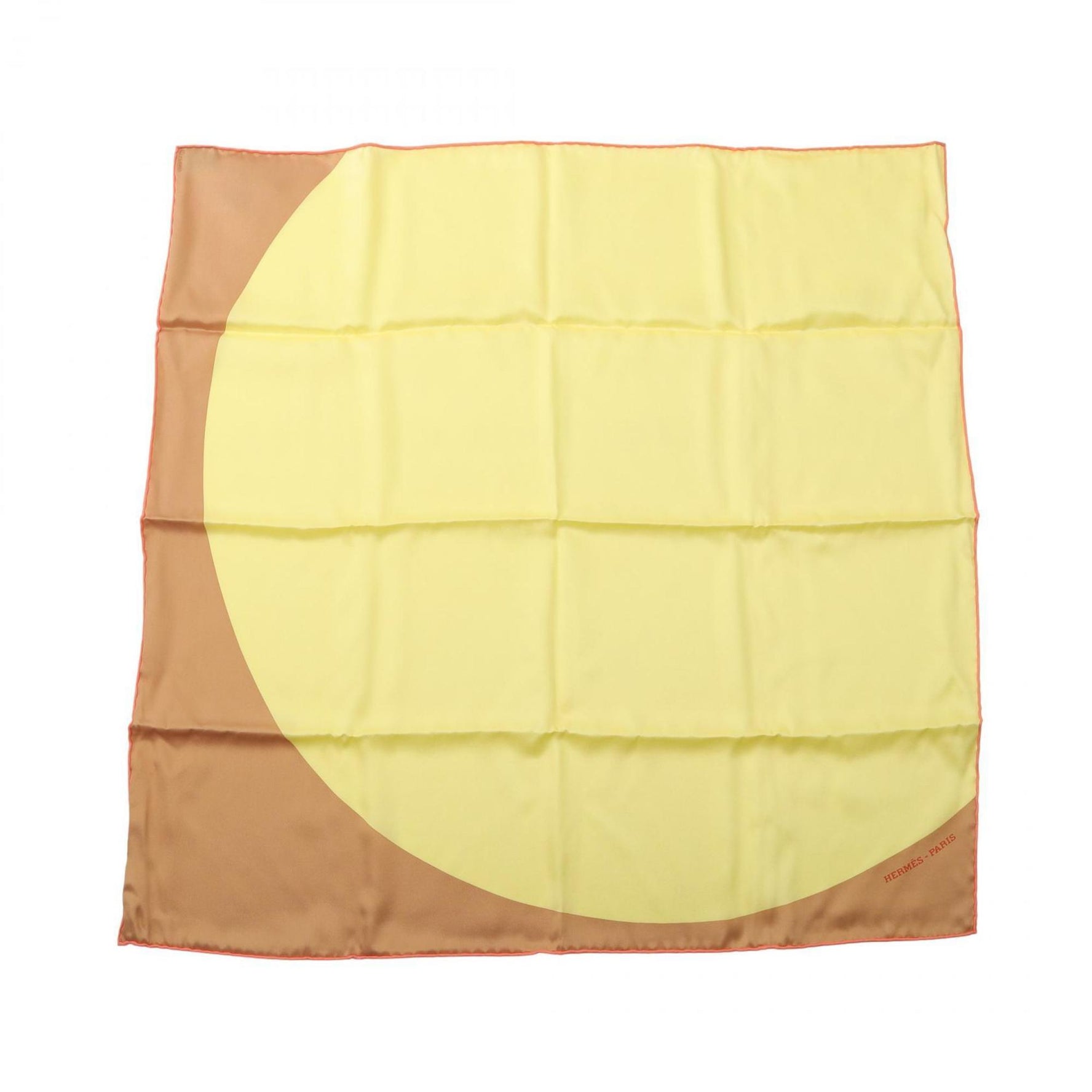 Hermès HERMES Carré 70 MEGA POIS Silk Scarf in Yellow/Brown