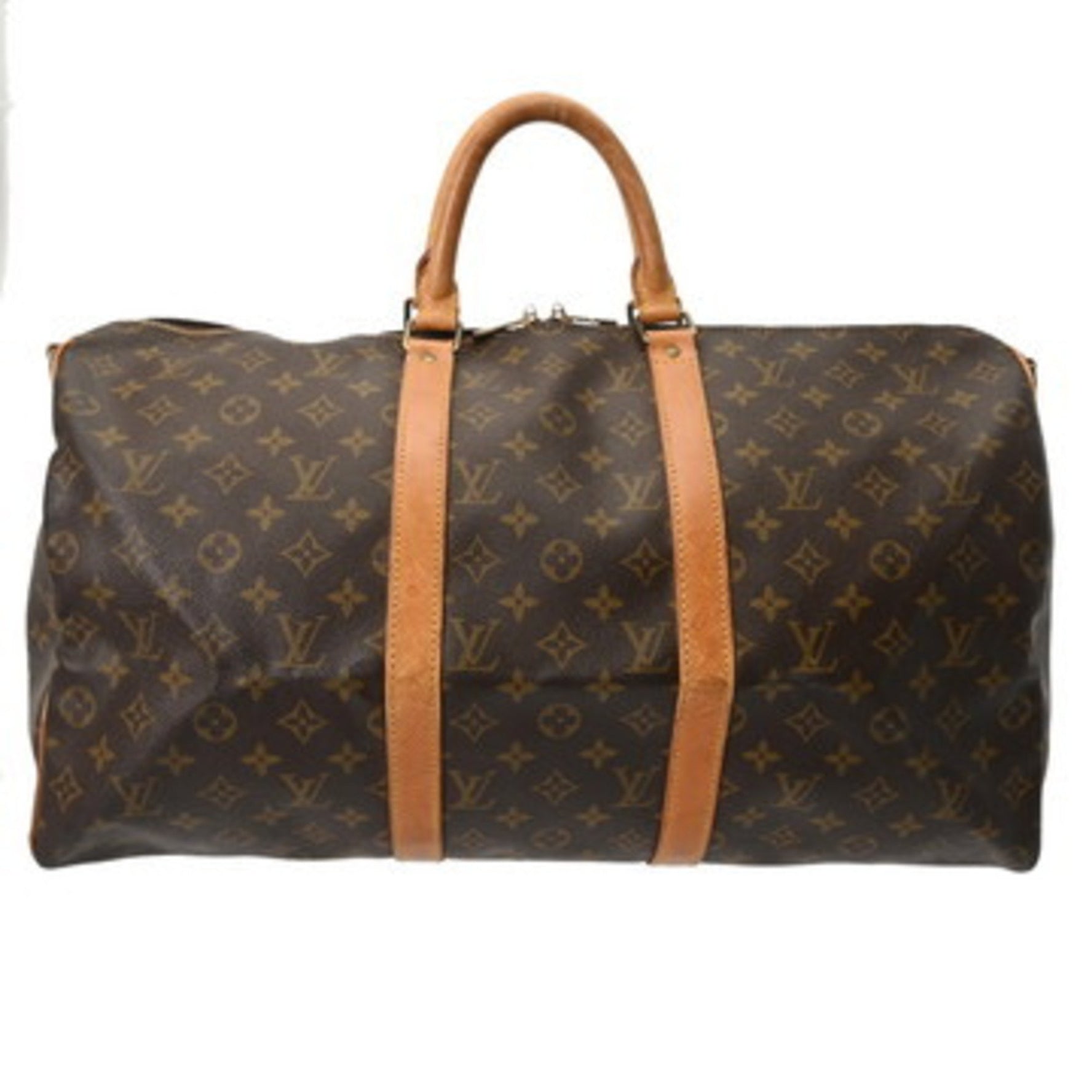 LOUIS VUITTON Monogram Keepall Bandouliere 50 Brown Canvas Boston Bag