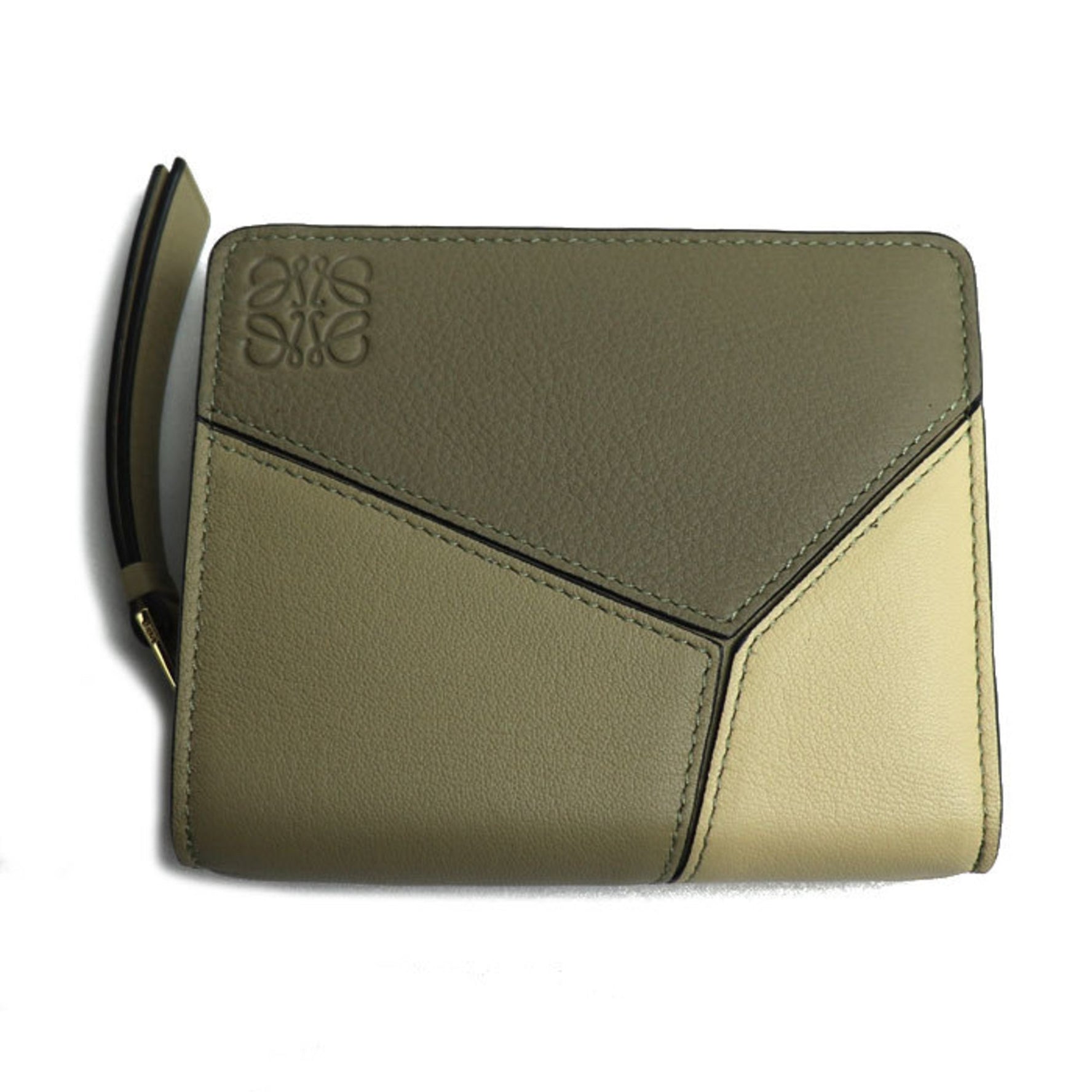 LOEWE Puzzle Compact Wallet Bi-fold Clay x Butter