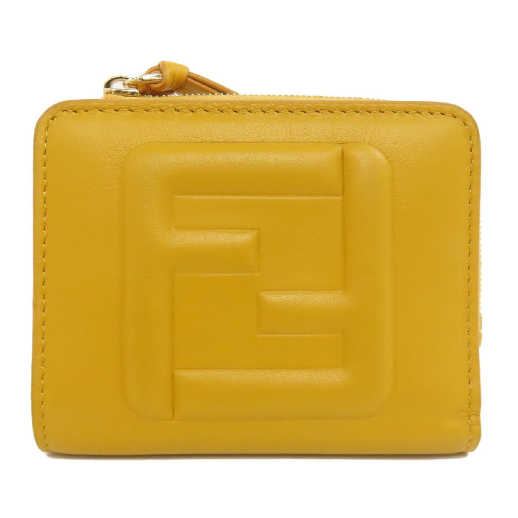 FENDI FF Cube Bi-fold Wallet Leather