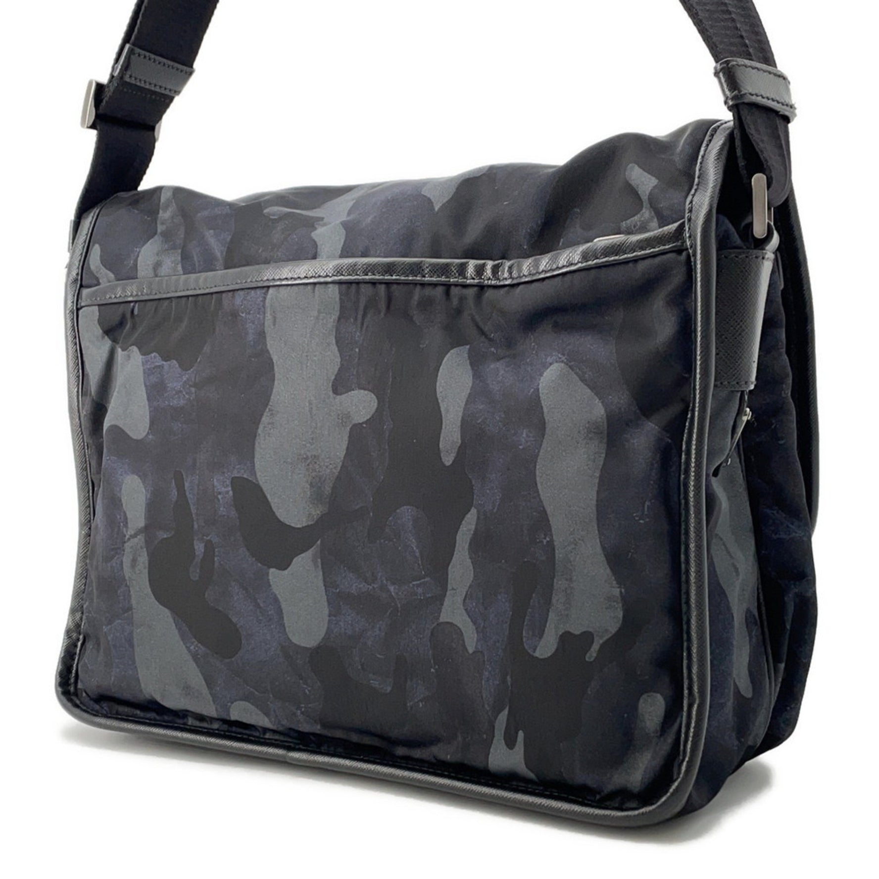 Prada Bag TESSUTO CAMOUFL Triangle Nylon Shoulder Camouflage Pattern Black