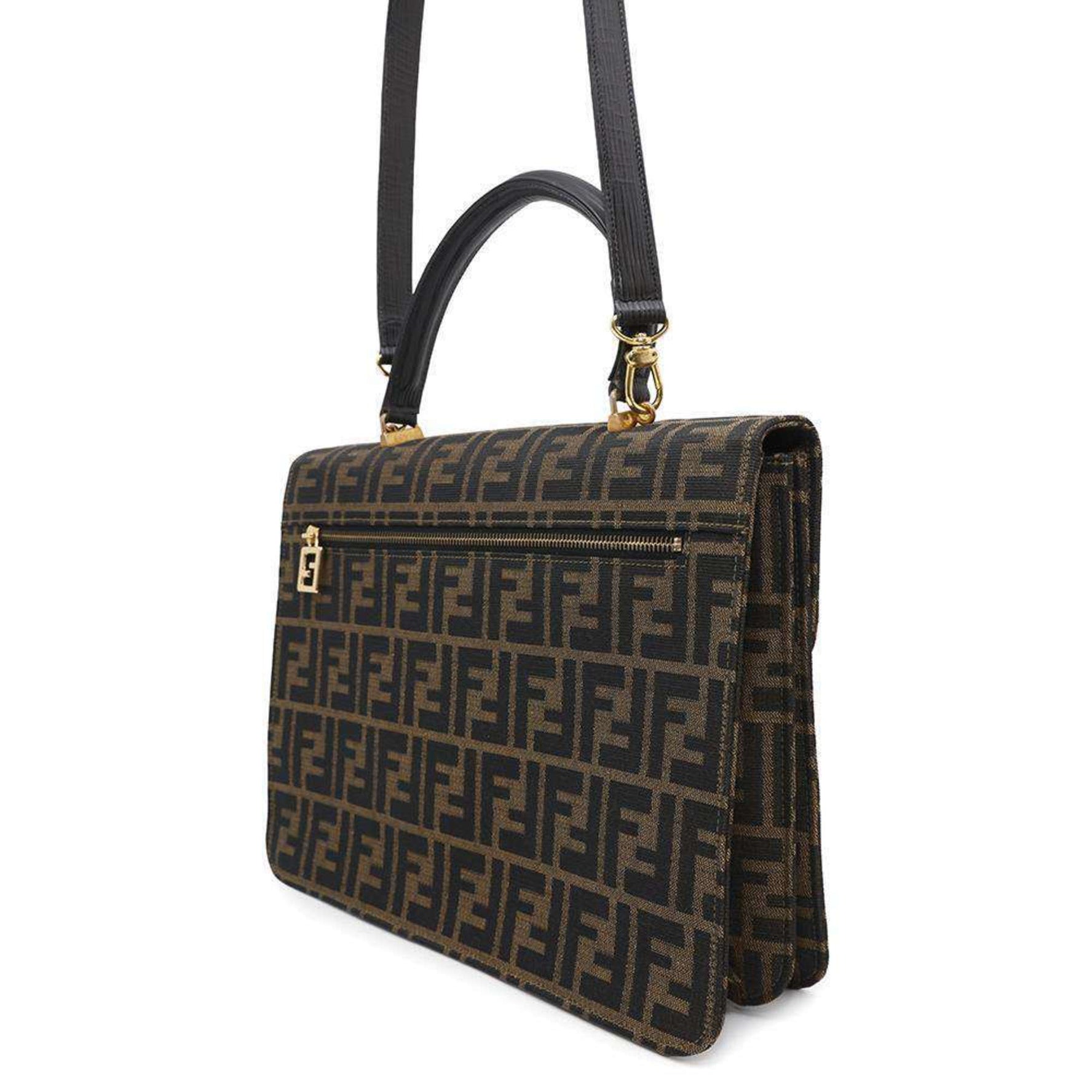 FENDI Handbag Zucca Pattern Bag Canvas