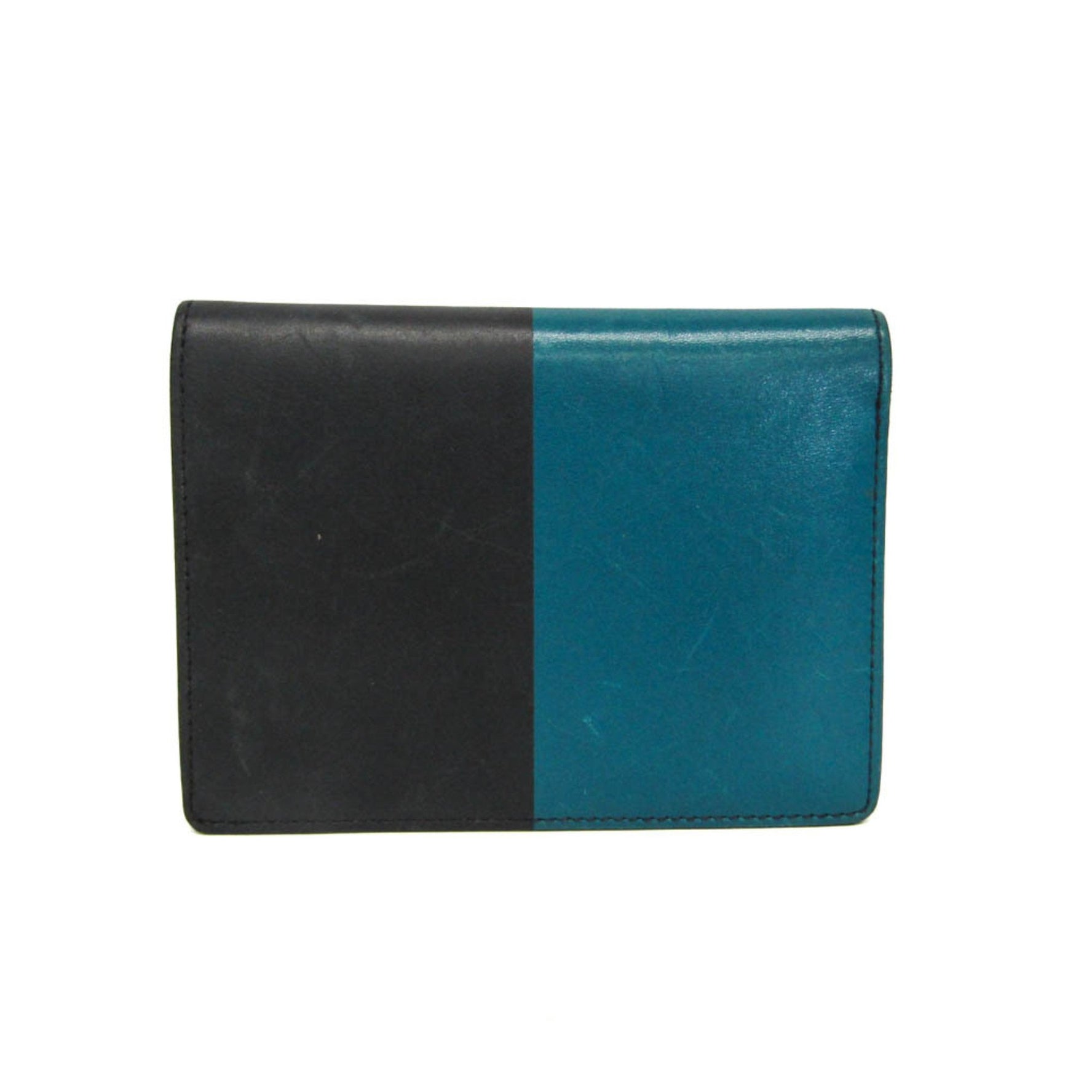 Hermes Manhattan Medium Duo Men,Women Leather Bill Wallet (bi-fold) Black,Blue