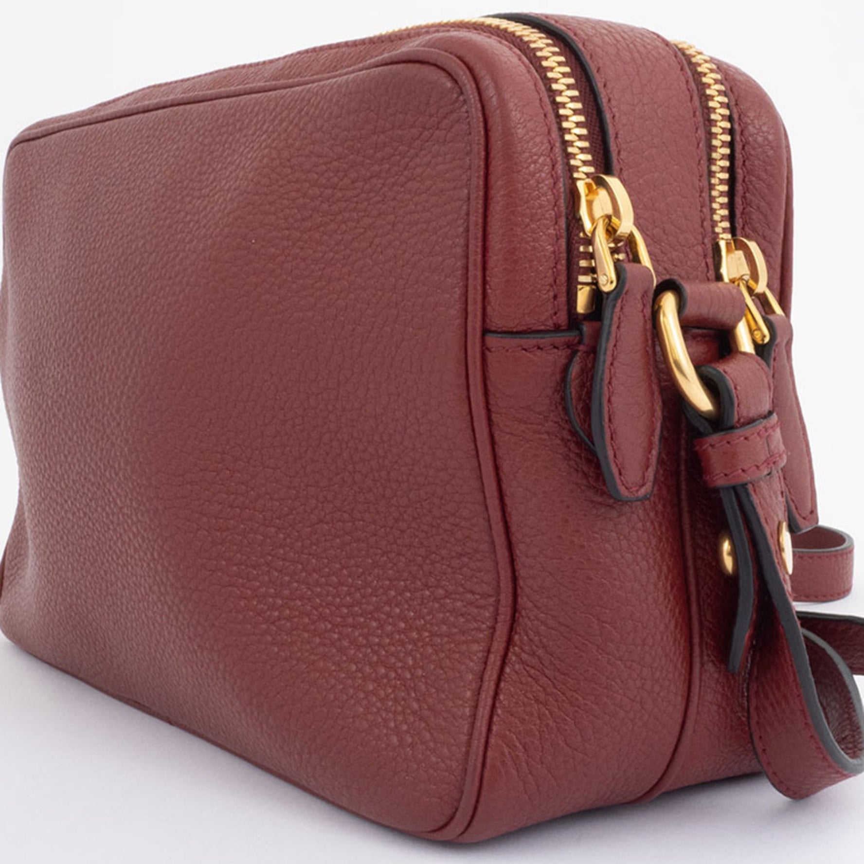 Prada Camera Bag Shoulder Crossbody Bordeaux Women's Leather PRADA