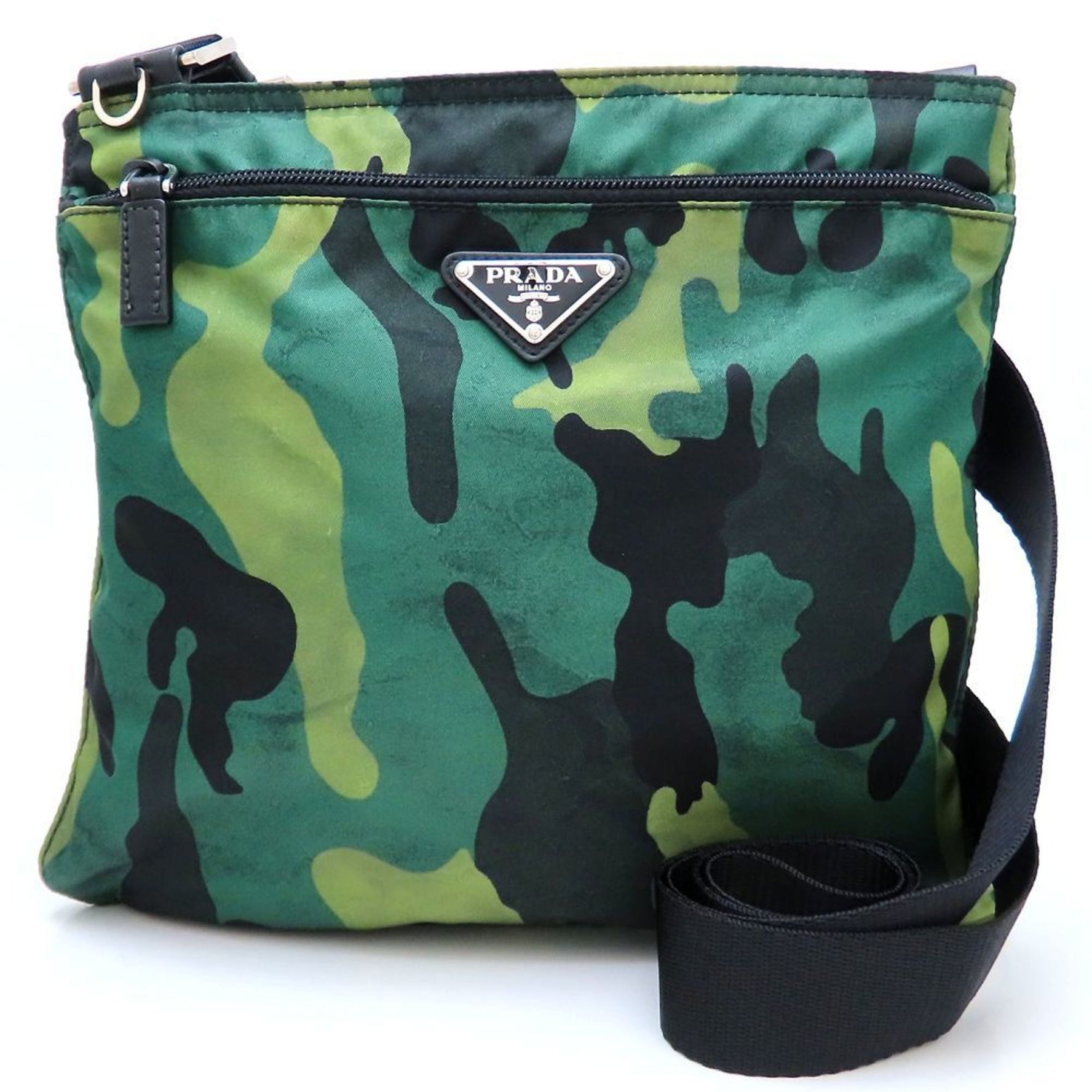 PRADA Camouflage Shoulder Bag, Men's/Women's, Nylon, Green, Outlet, Men's
