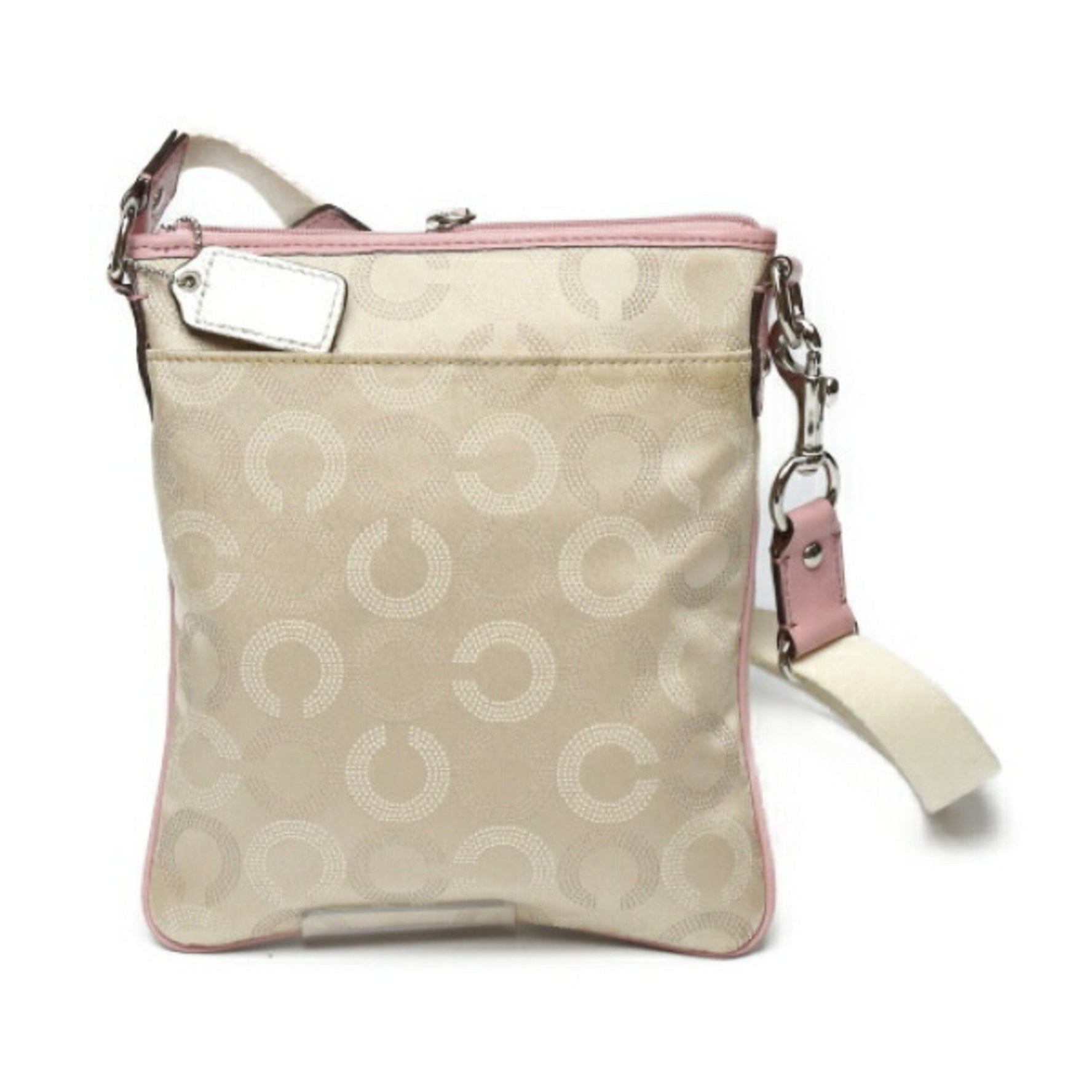 COACH Swing Madison Dot Op Art Crossbody Bag Beige x Pink Shoulder