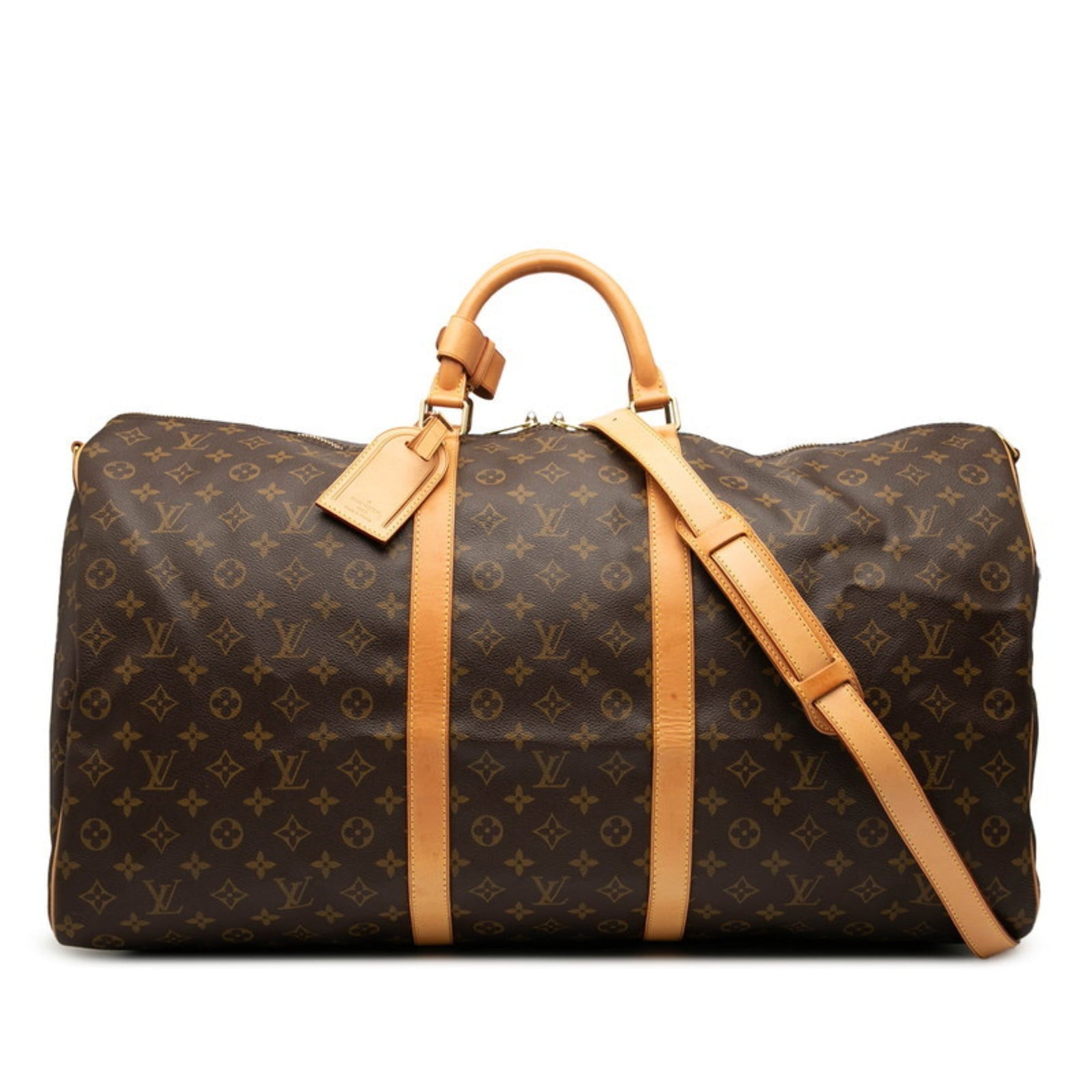 Louis Vuitton Monogram Keepall Bandouliere 60 Boston/Shoulder Bag, Brown Leather