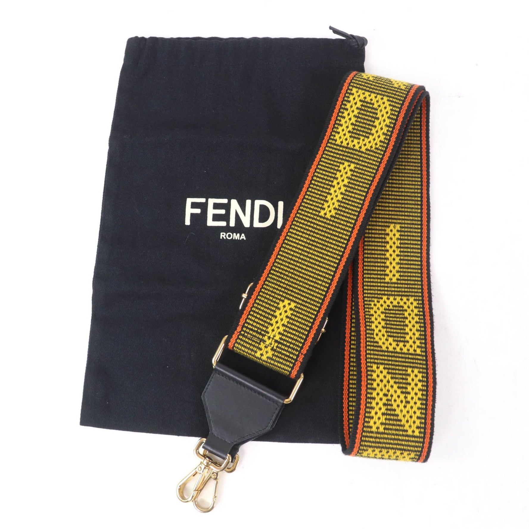 FENDI Strap You Logo Leather Shoulder Multicolore with Dust Bag Made in Italy
