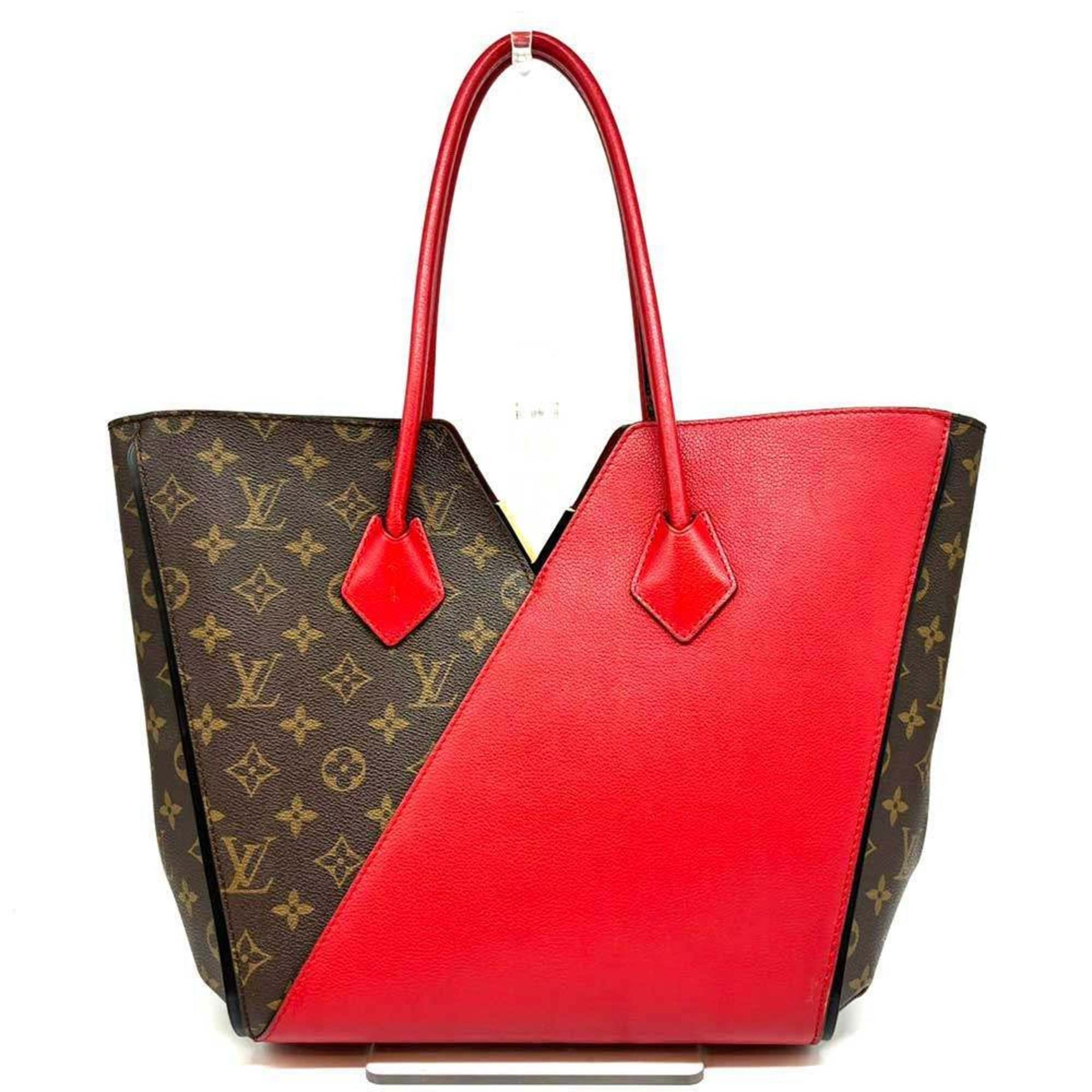 Louis Vuitton Kimono MM Monogram Brown x Red Tote Bag Leather Suede