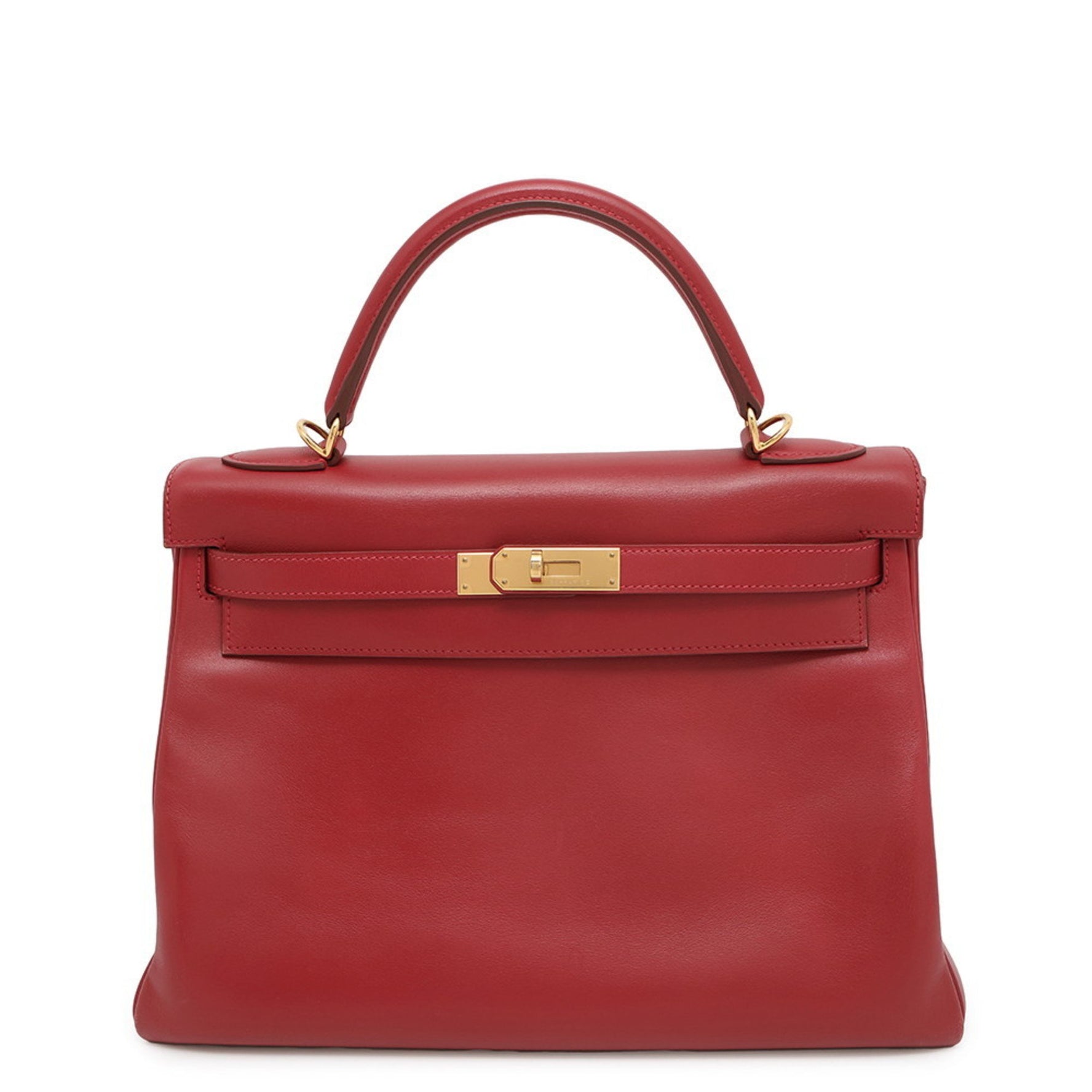 Hermes handbag Kelly 32, in-stitched, Rouge vif box calf, X-stamped, shoulder bag
