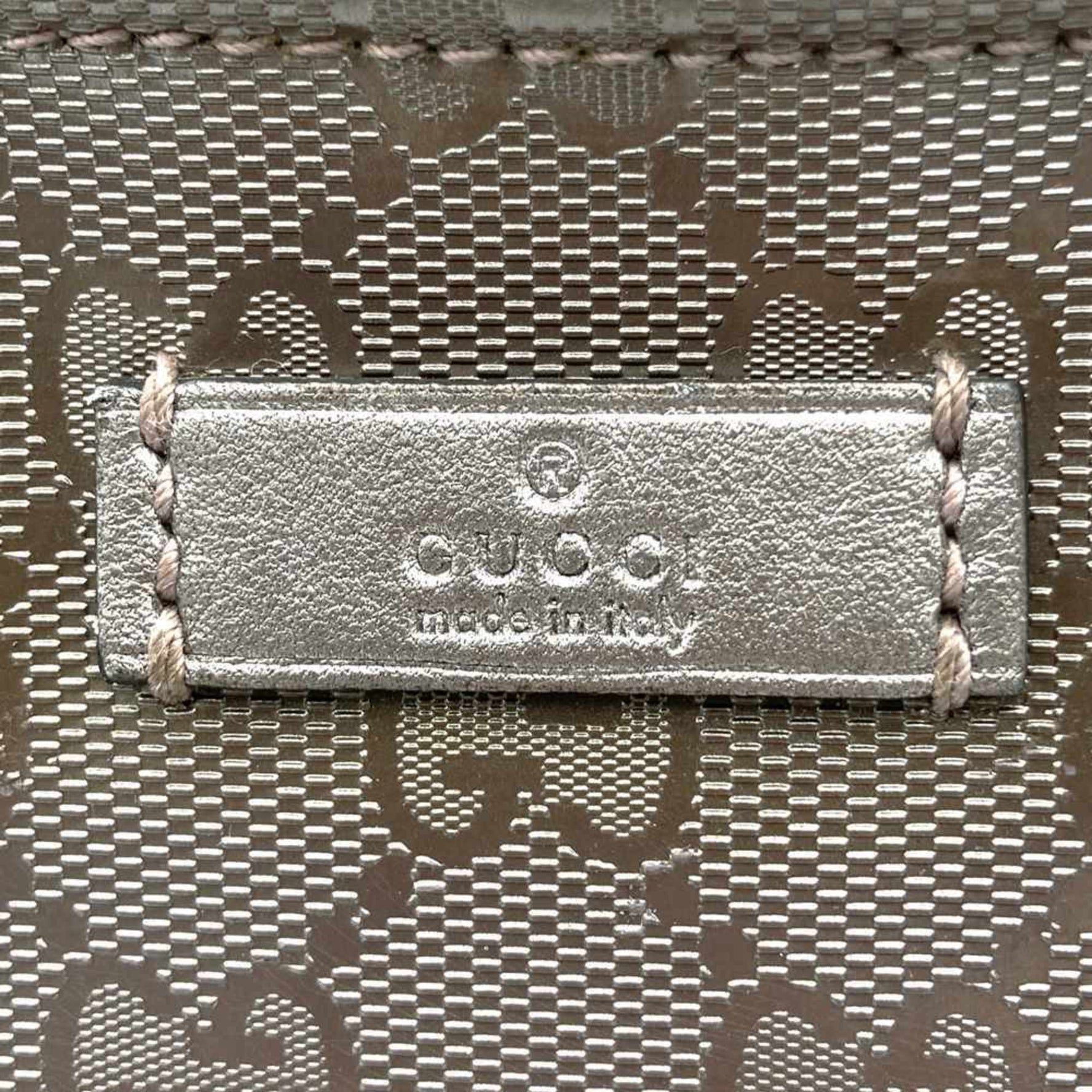 GUCCI Shoulder Bag Body GG Imprime Metallic Pink Brown