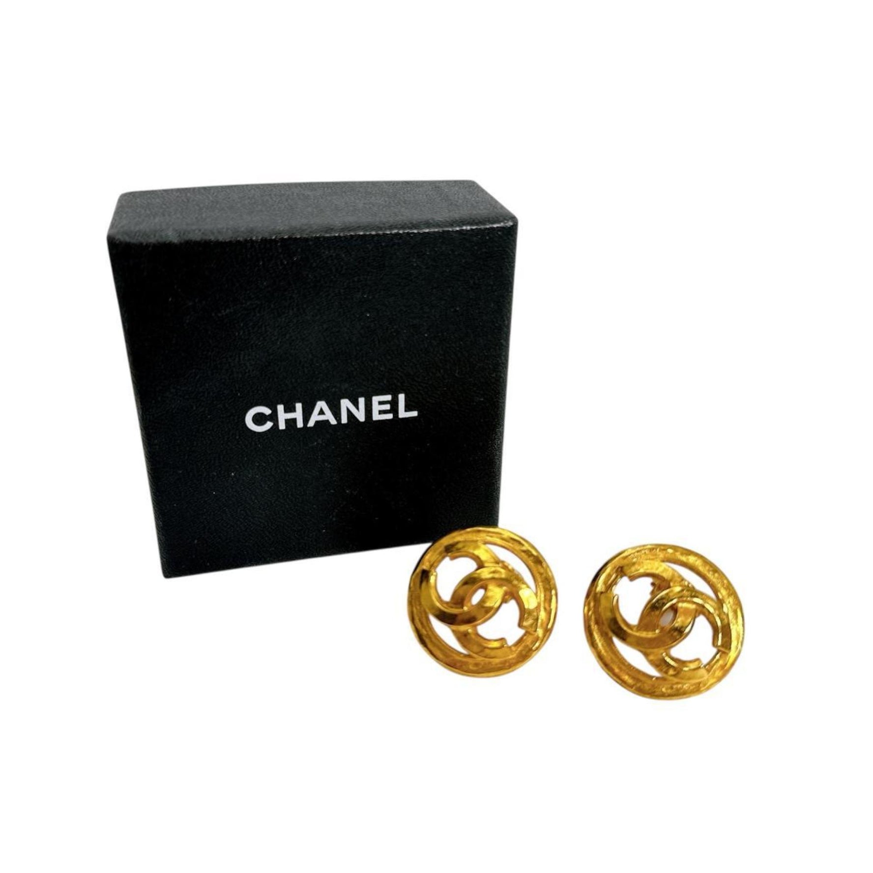 CHANEL Earrings Vintage Coco Mark Metal