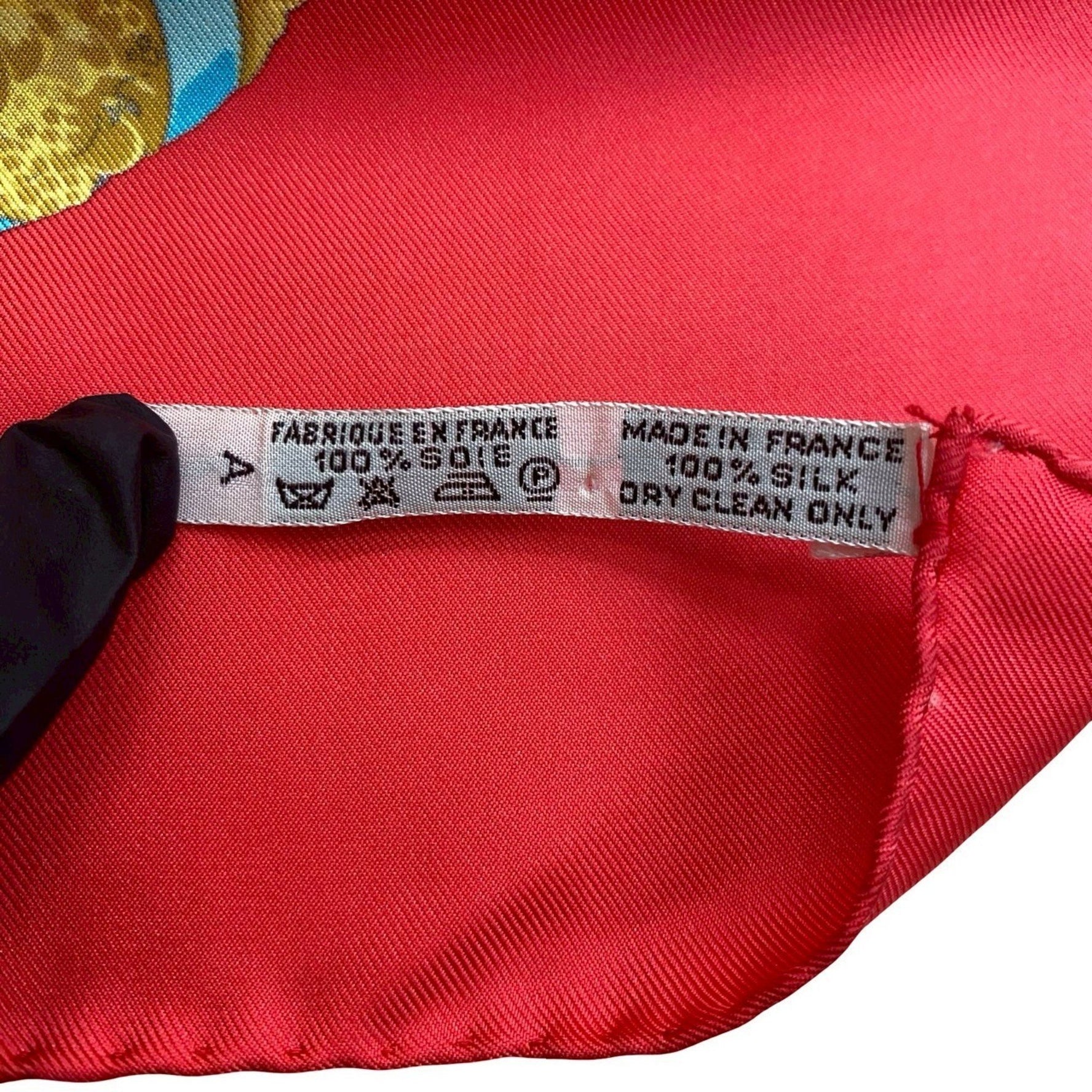 HERMES Vintage Carré 90 Hommage a Charles Garnier Silk Scarf in Red and Multicolor - A Tribute to