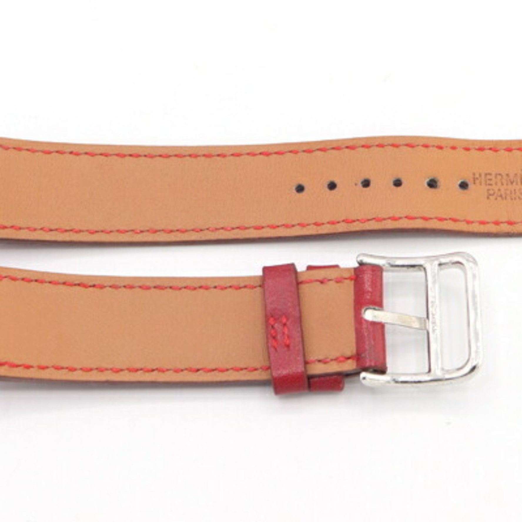 Hermes Replacement Strap, Width, Red Box Calf, C Stamp, Manufactured in 1999, Watch