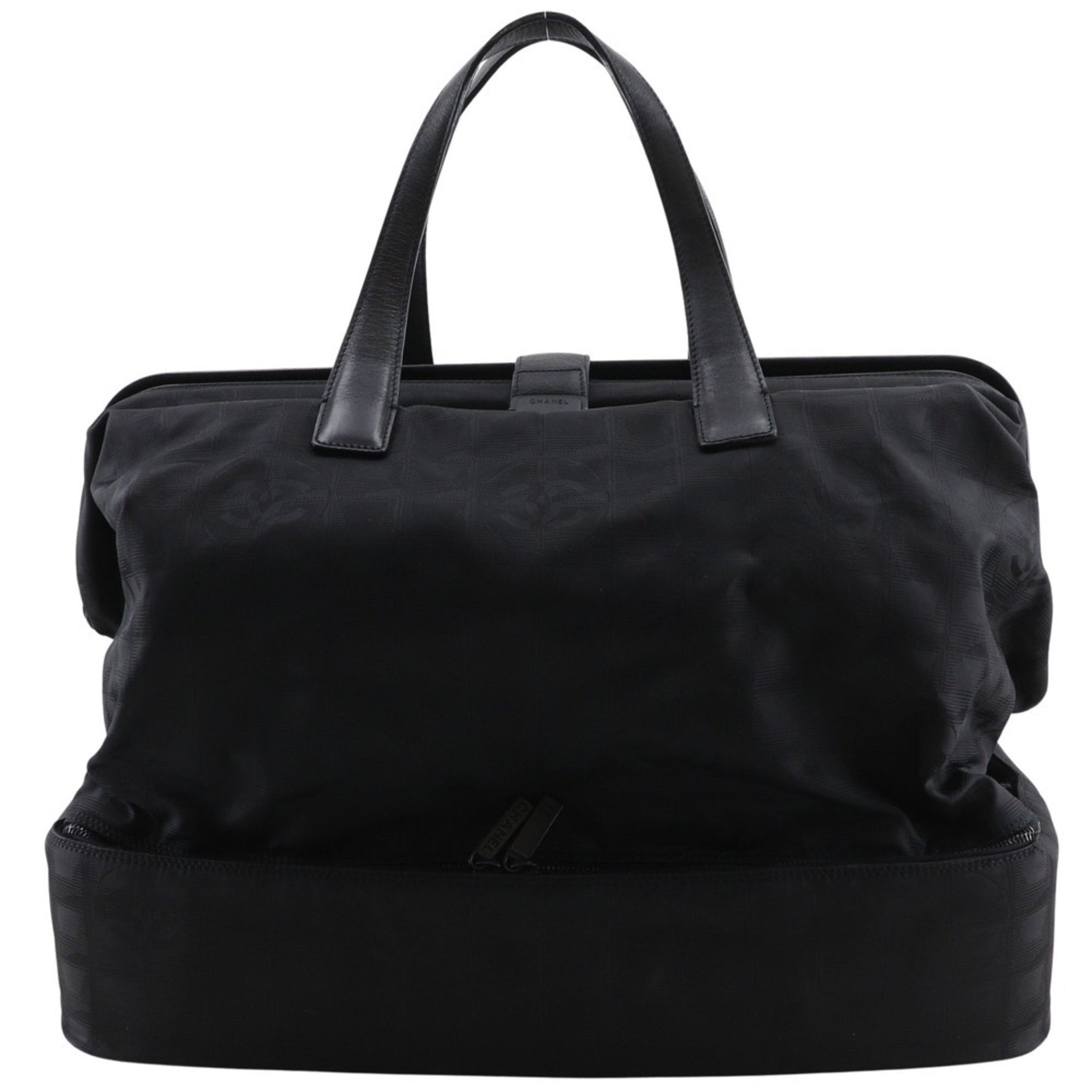 CHANEL New Travel Line Boston Bag Nylon Canvas with Snap Lock, Line