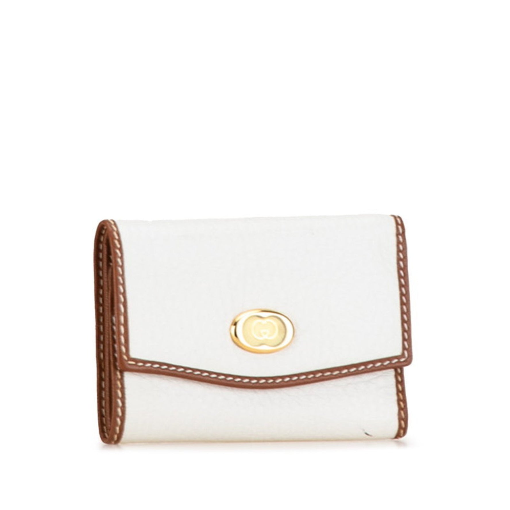 Gucci key case 033 381 0041 white and brown leather