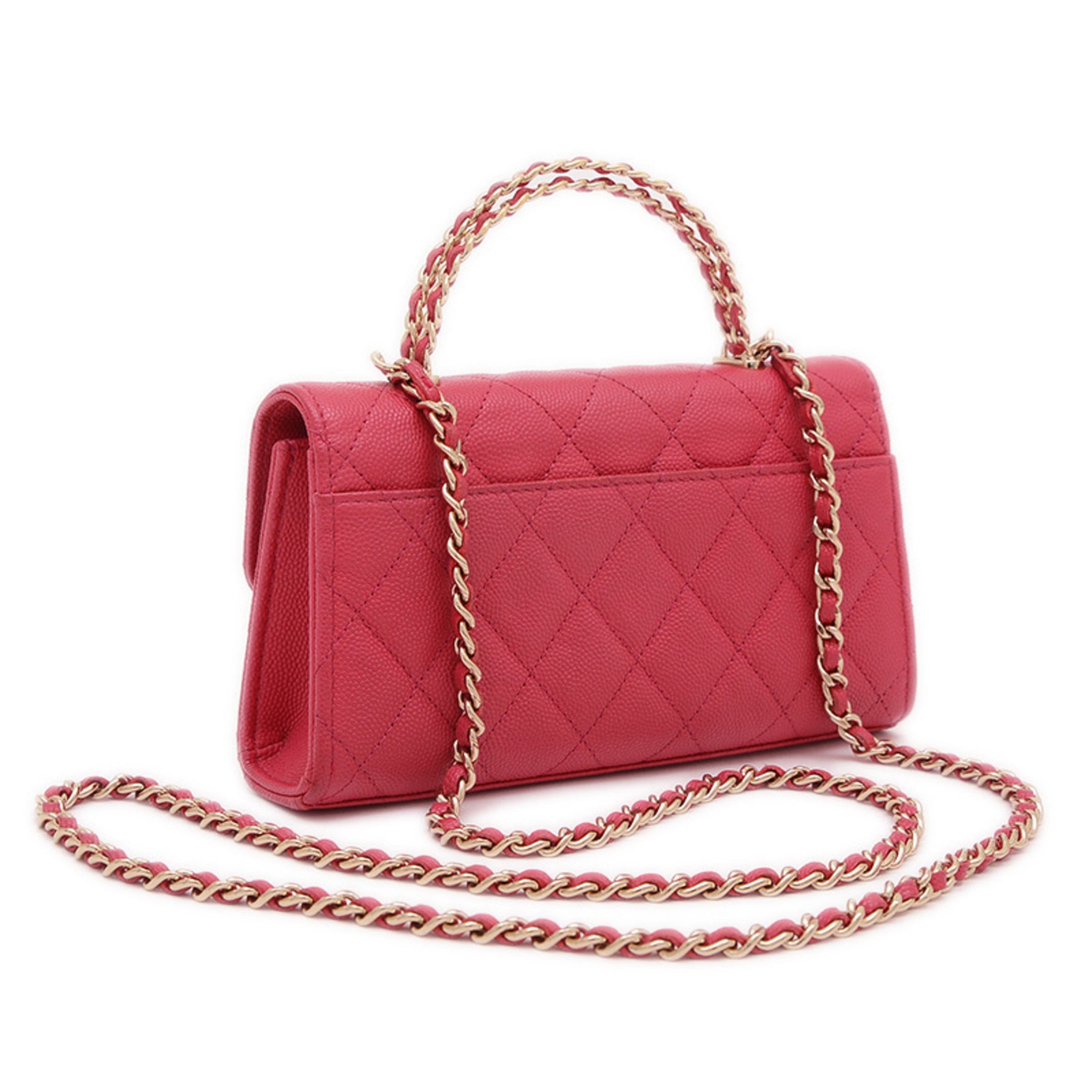 Chanel Matelasse Phone Case Bag Shoulder Caviar Skin Gold Hardware BP