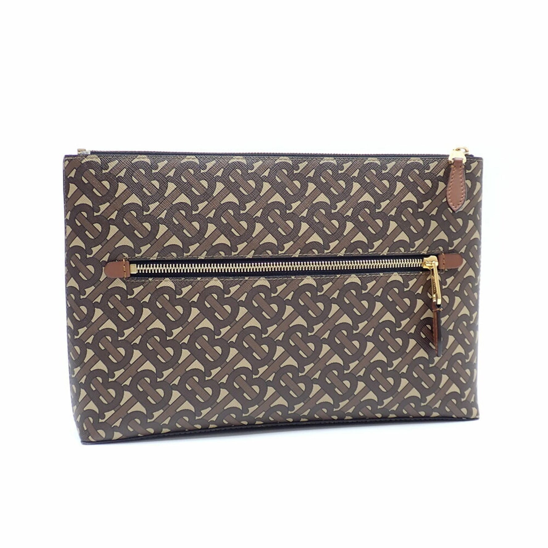 Burberry Clutch Bag PVC Leather TB Monogram Second