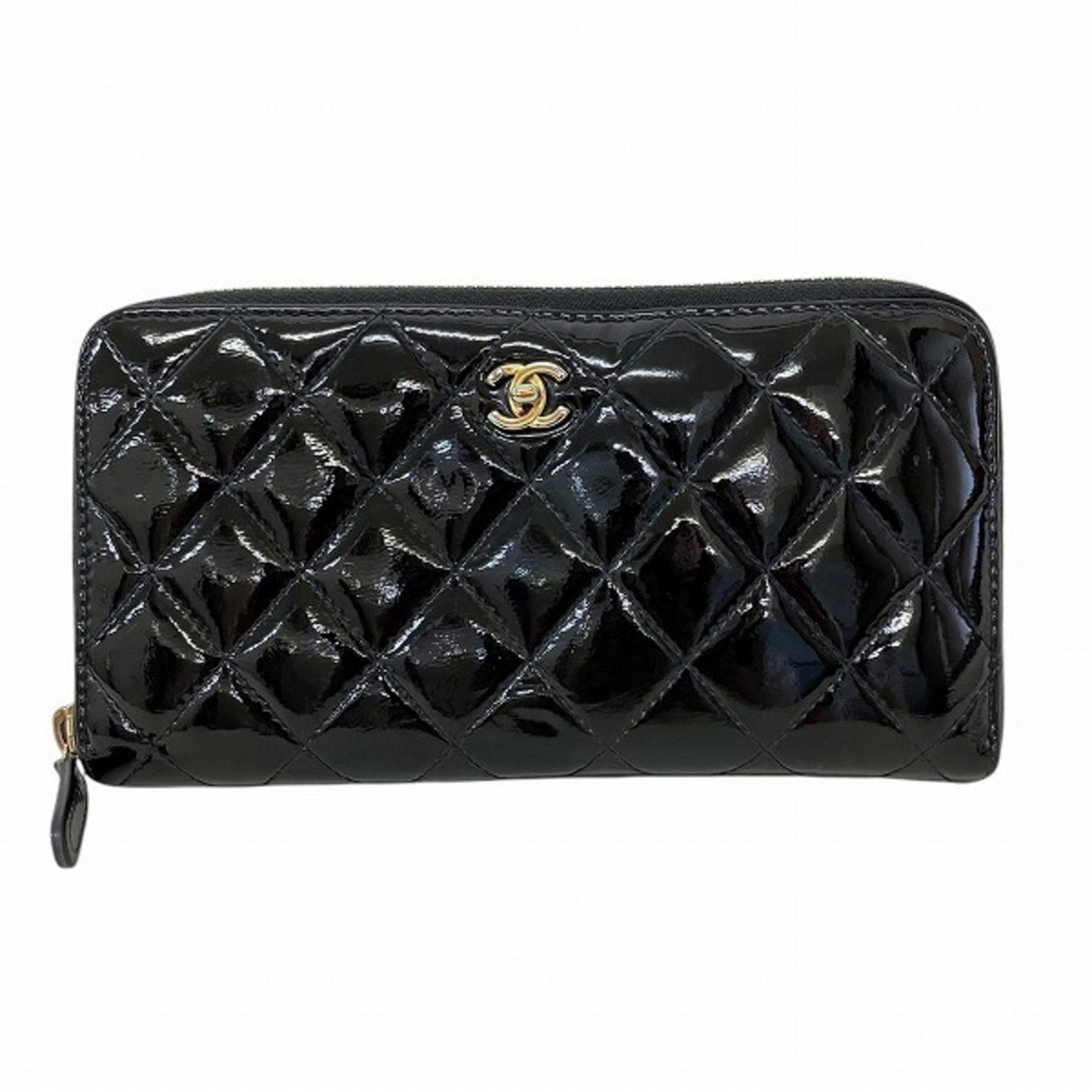 CHANEL Matelasse Enamel Round Bifold Wallet