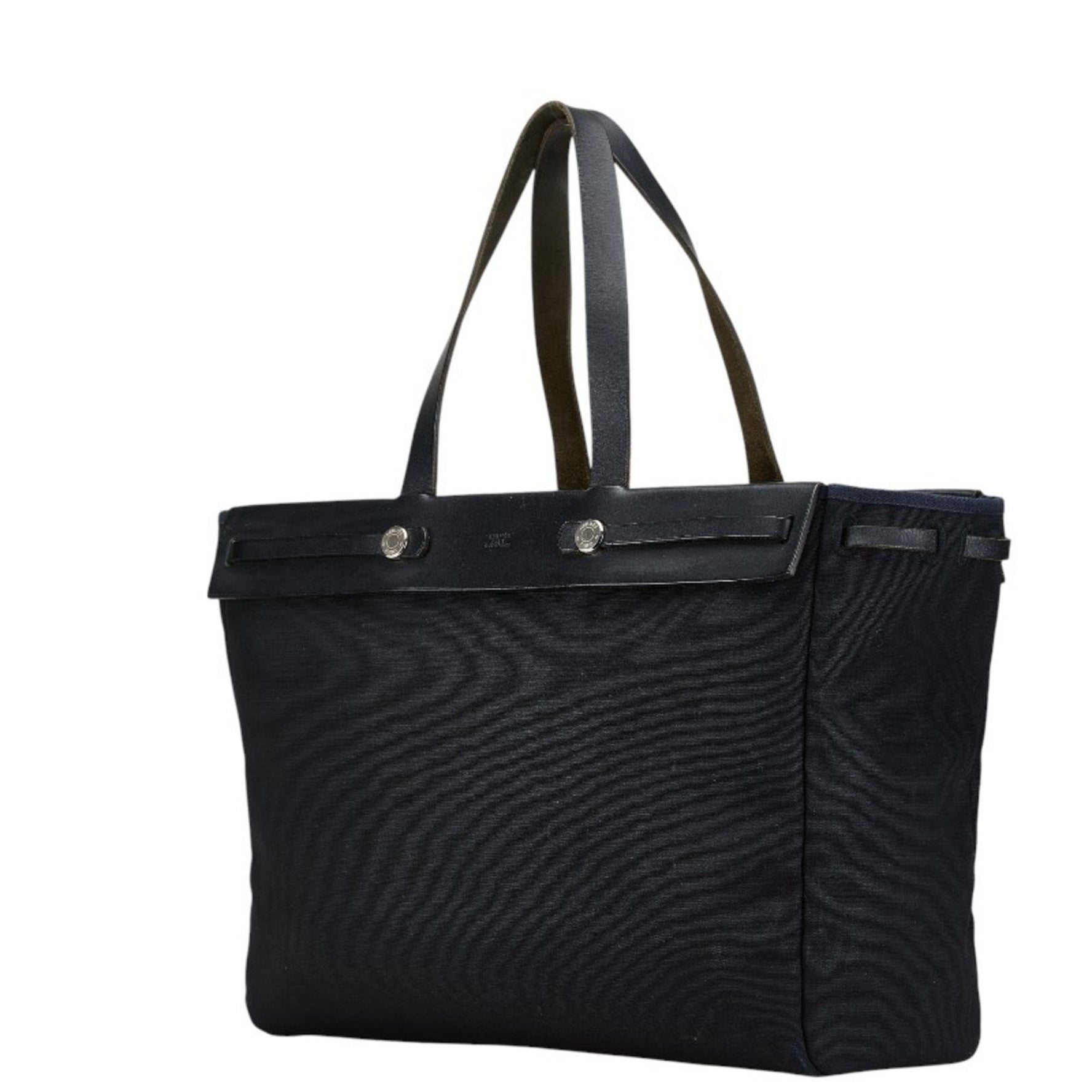 Hermes Airbag Cabas GM Handbag Tote Bag Toile Officier Leather