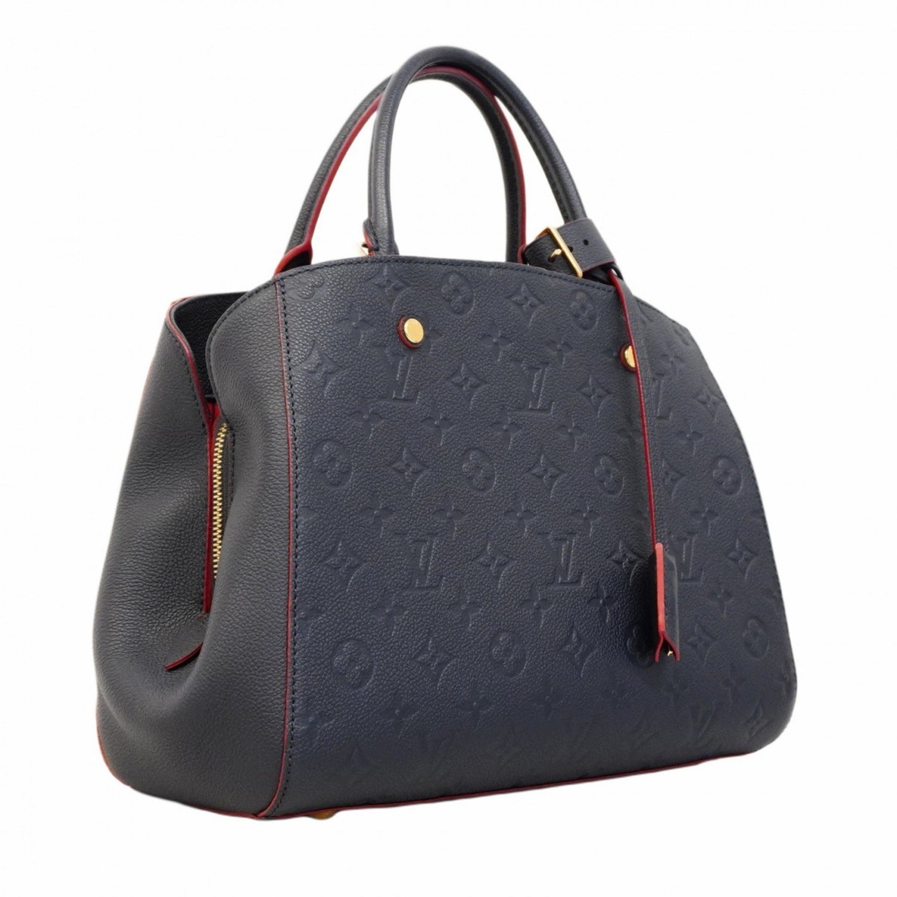 Louis Vuitton Monogram Empreinte Montaigne MM Handbag Marine Rouge Bag