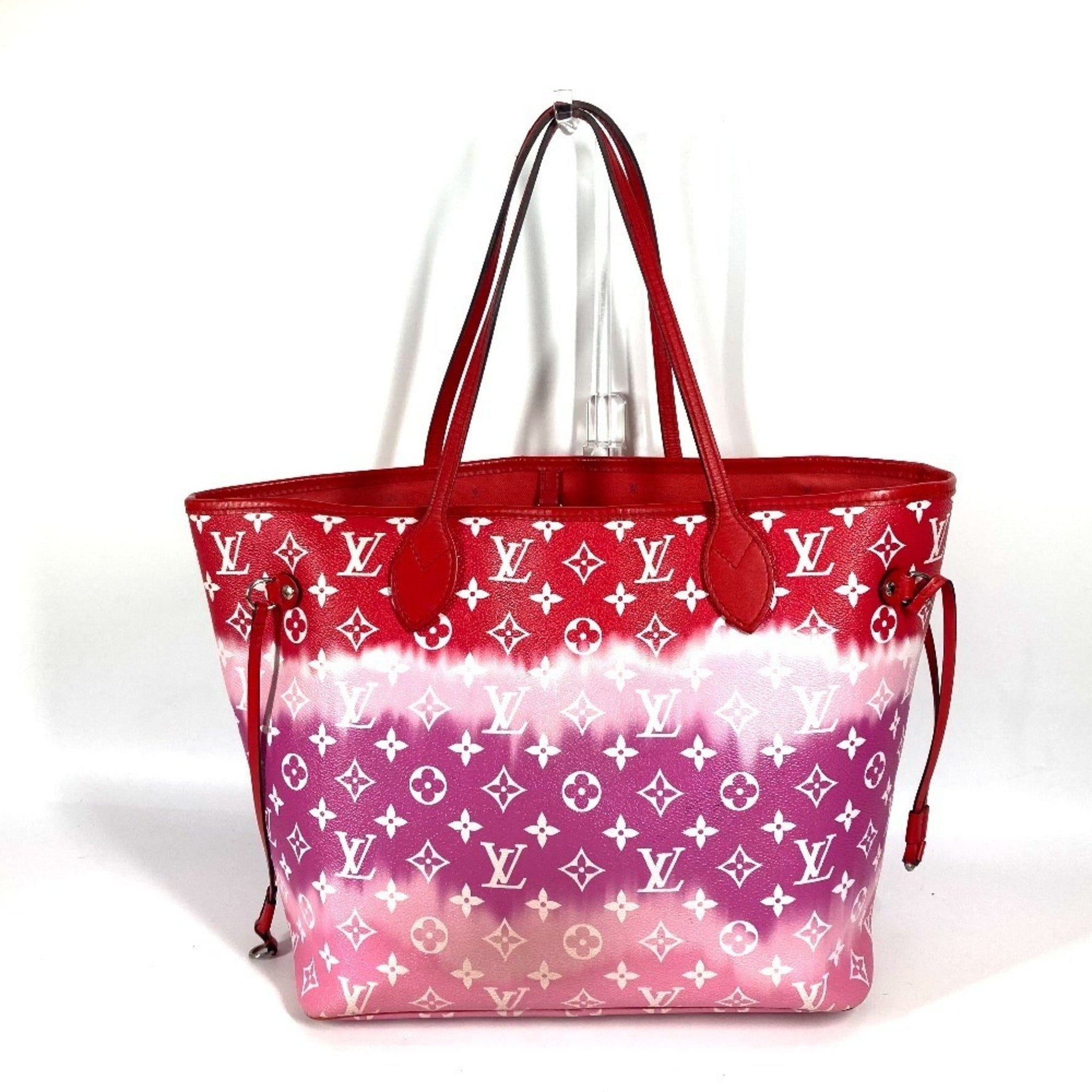 Louis Vuitton Monogram Escar Neverfull MM Shoulder Bag Tote Canvas Red