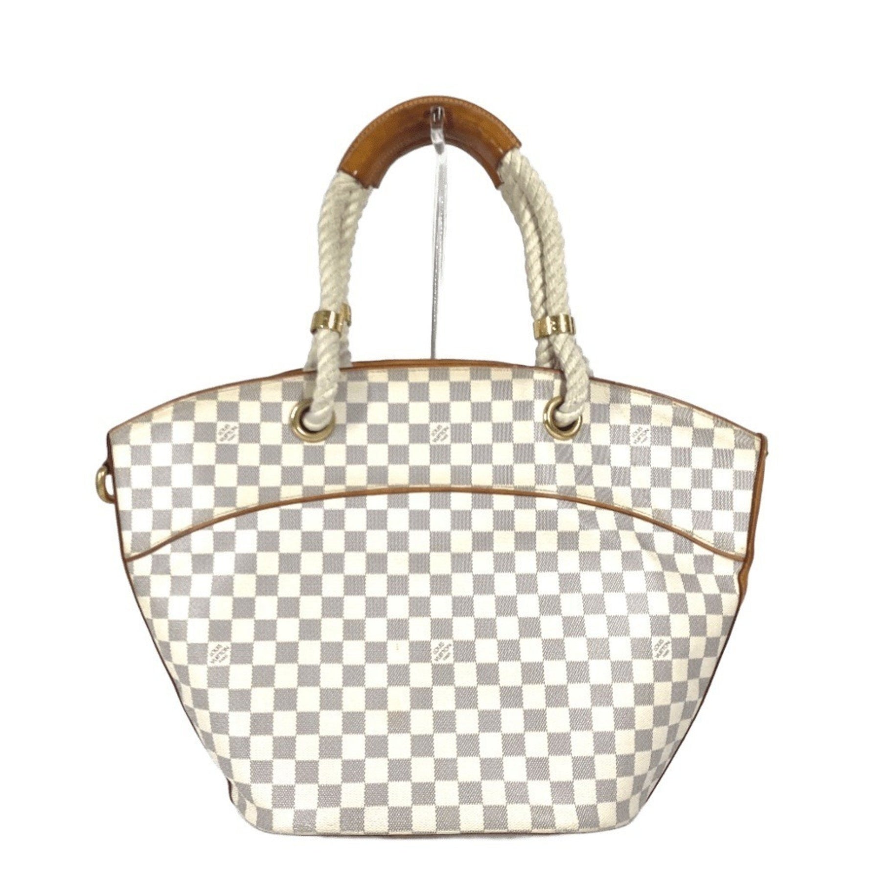 Louis Vuitton Damier Azur Pompron GM Shoulder Tote Bag Rope Handle Canvas