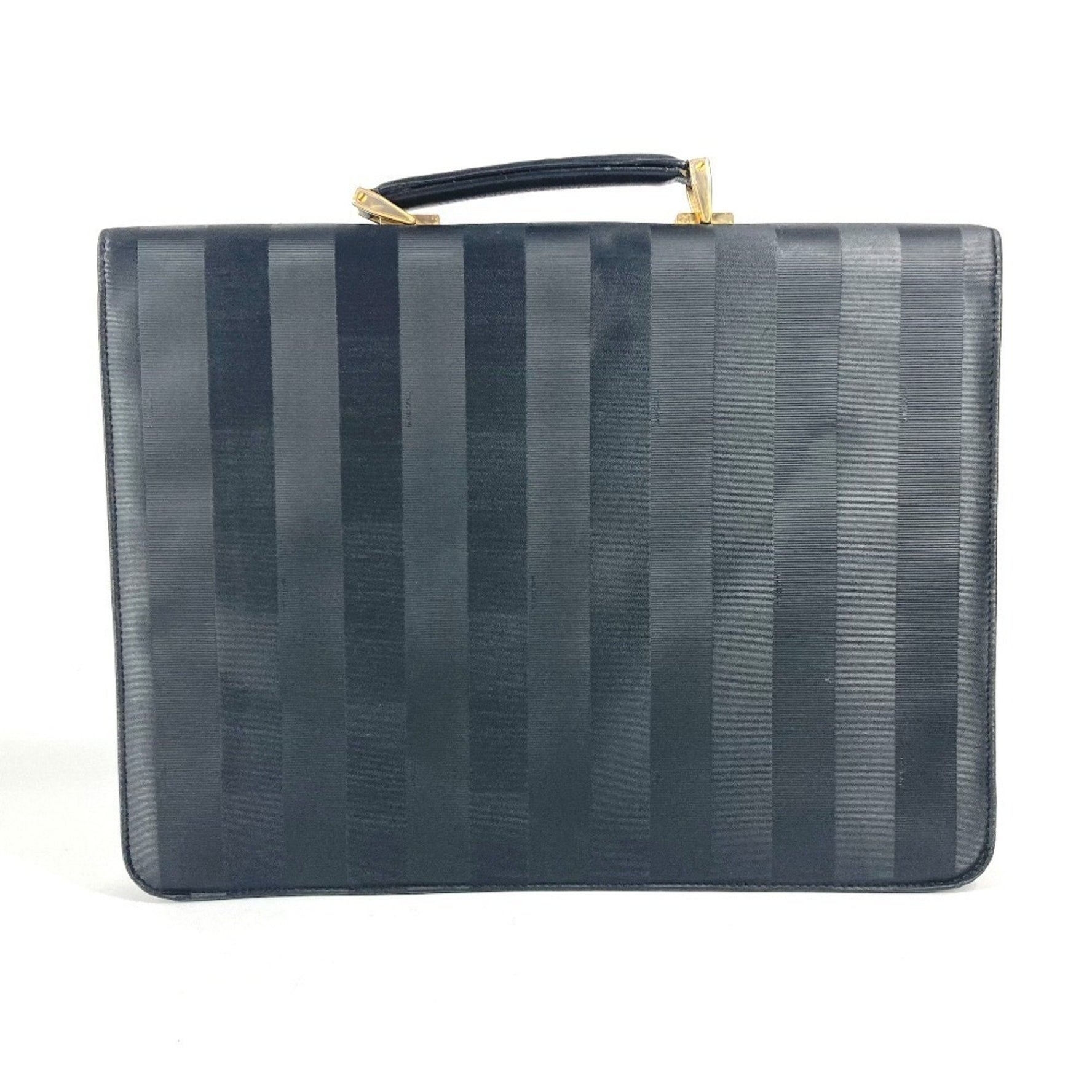 FENDI Vintage Pecan Logo Tote Bag Handbag Briefcase Business Leather Men's