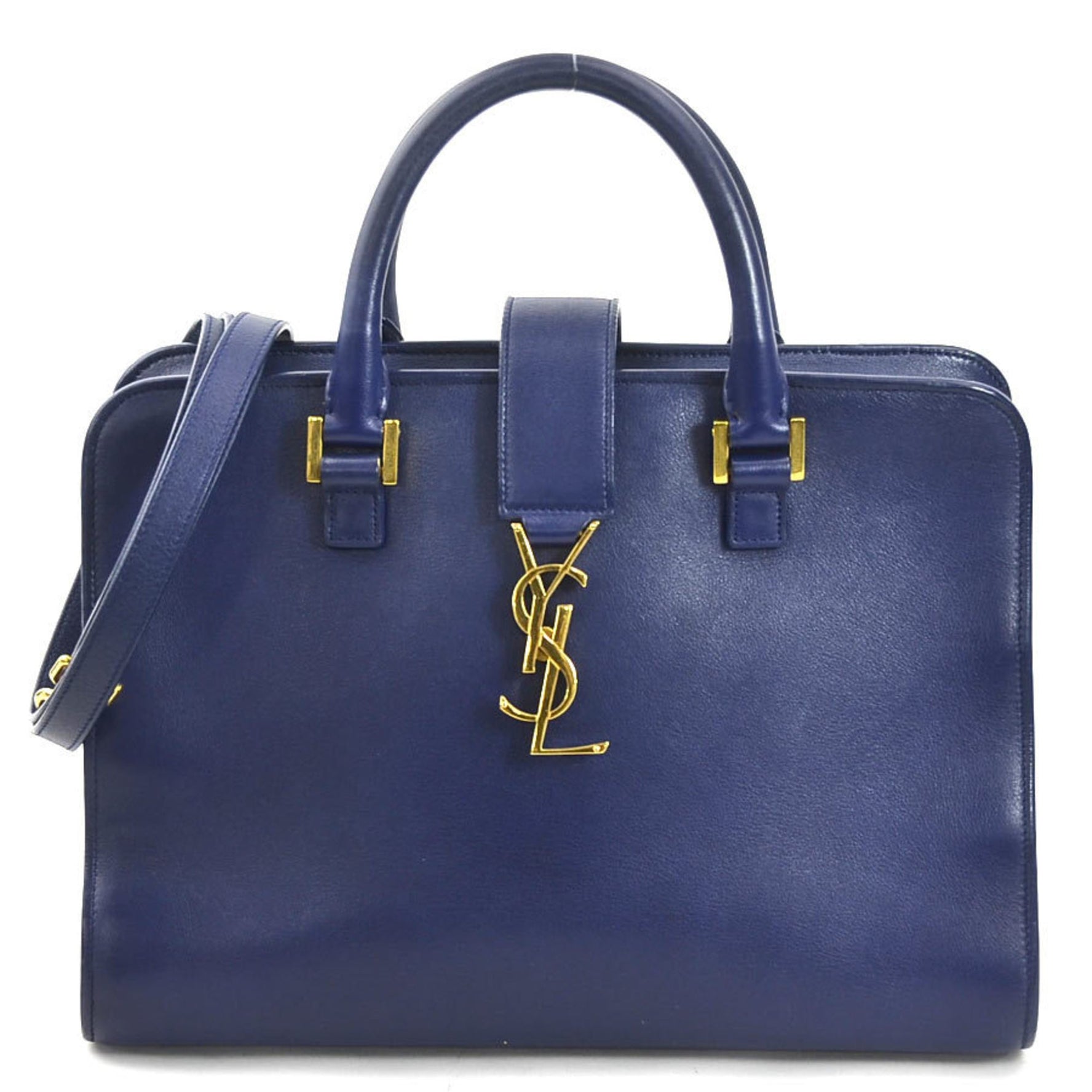 Saint Laurent handbag shoulder bag cabas leather gold