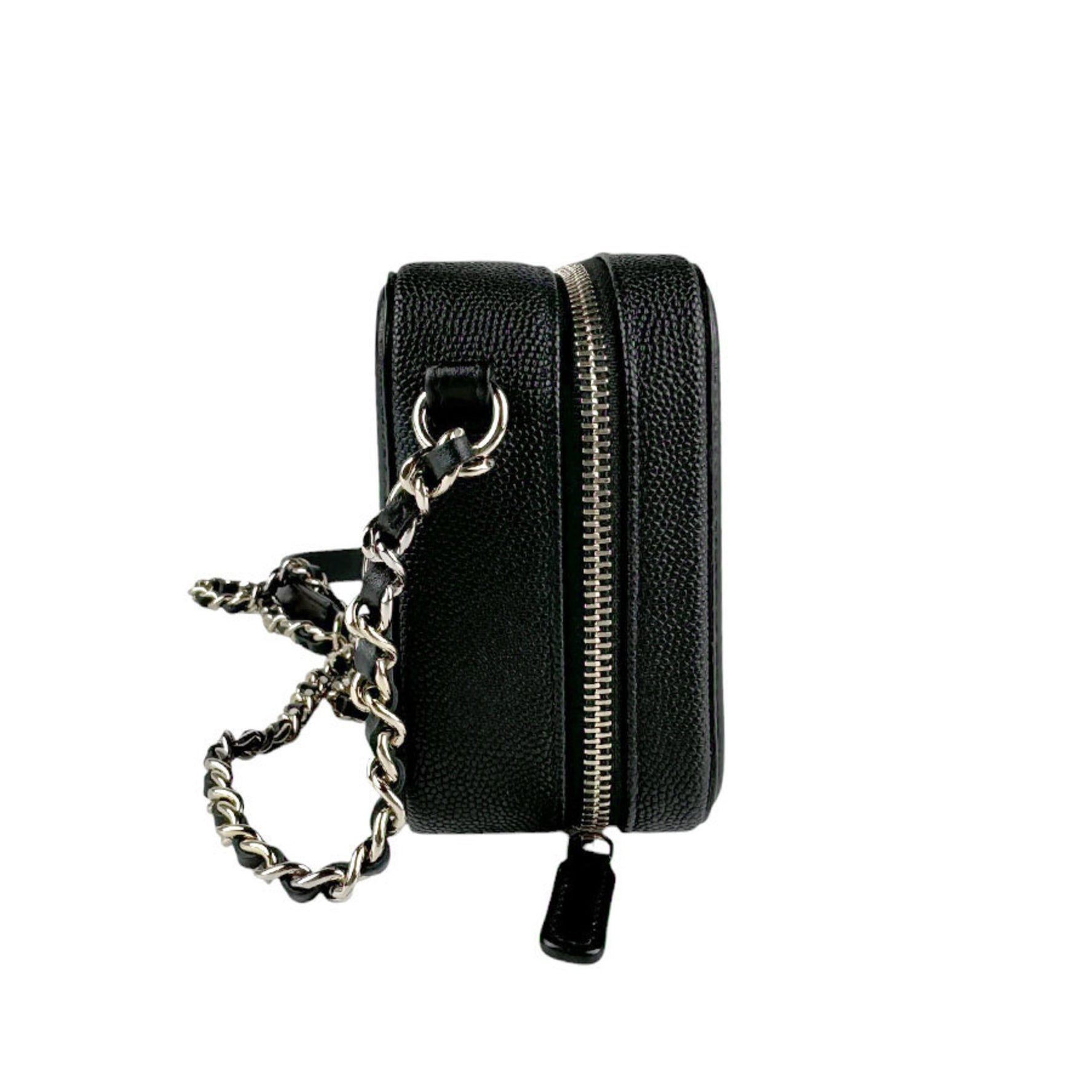 CHANEL Shoulder Bag CC Figley Caviar Skin Leather