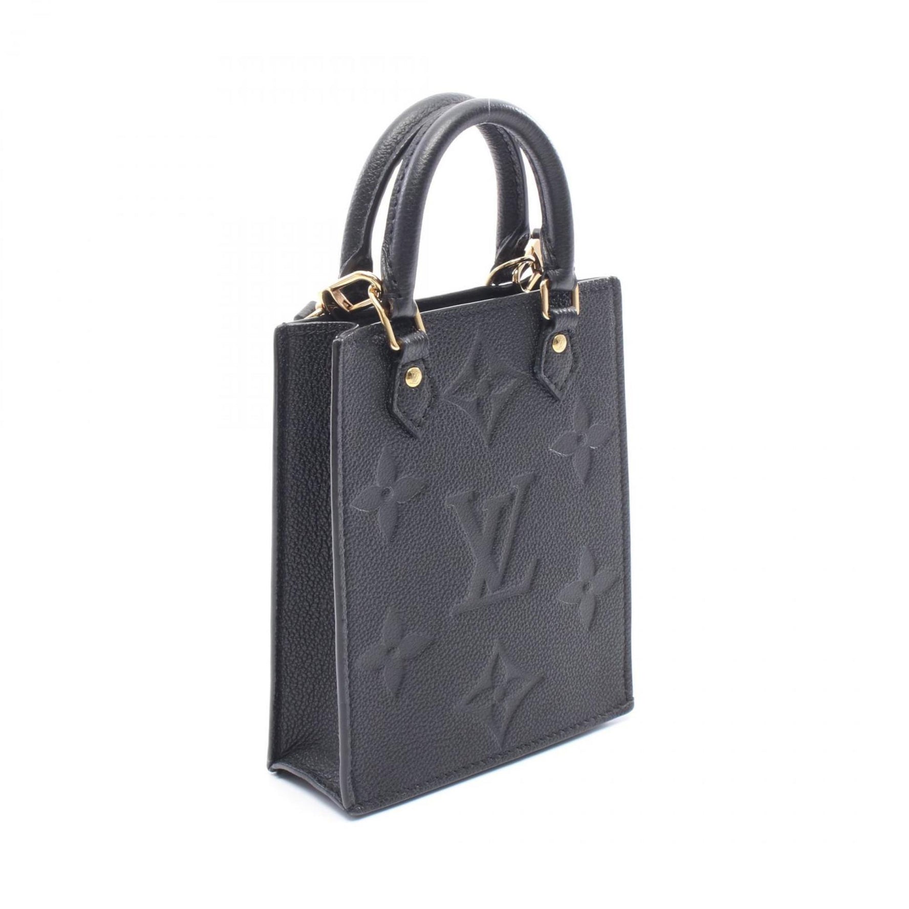 Louis Vuitton Petite Sac Plat Handbag in Monogram Empreinte Leather, Black