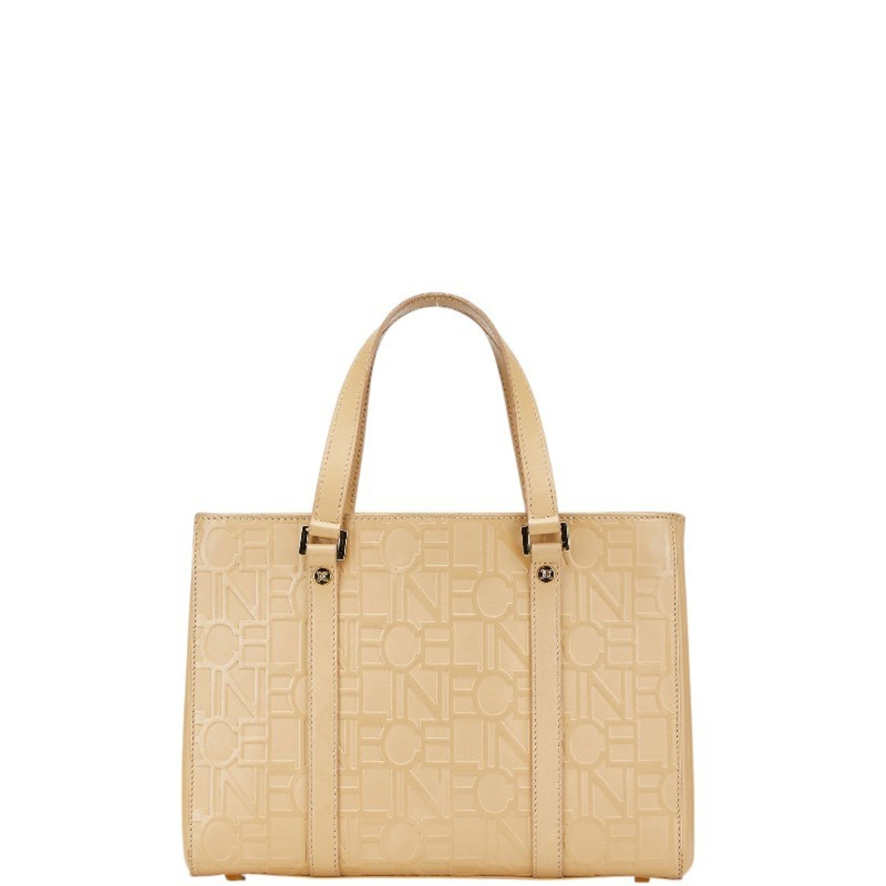 CELINE Logo Embossed Handbag Leather