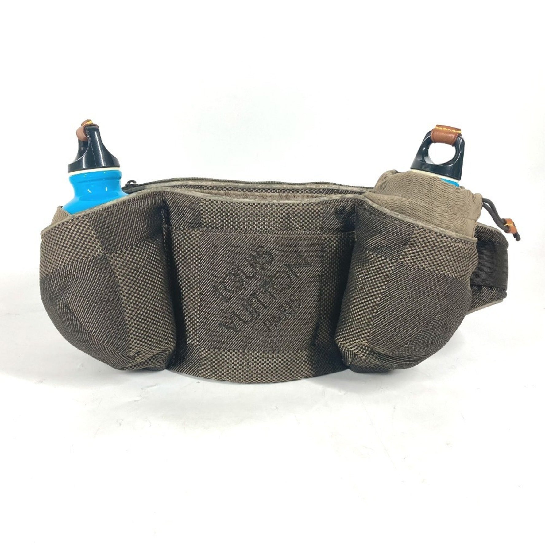 Louis Vuitton Damier Geant Santur Jogging Belt Bag with 2 Water Bottles Body Canvas