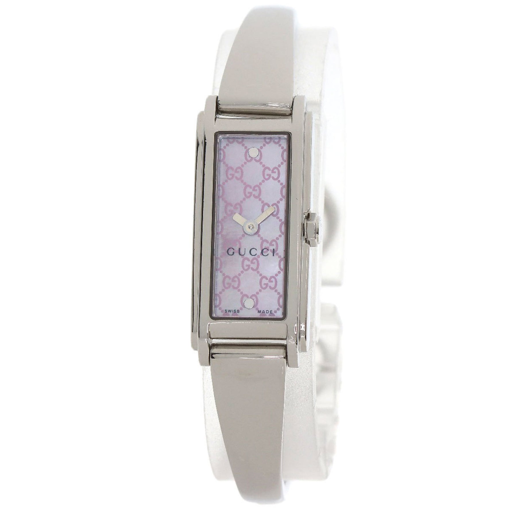 Gucci 109 GG Square Face Watch Stainless Steel SS Ladies