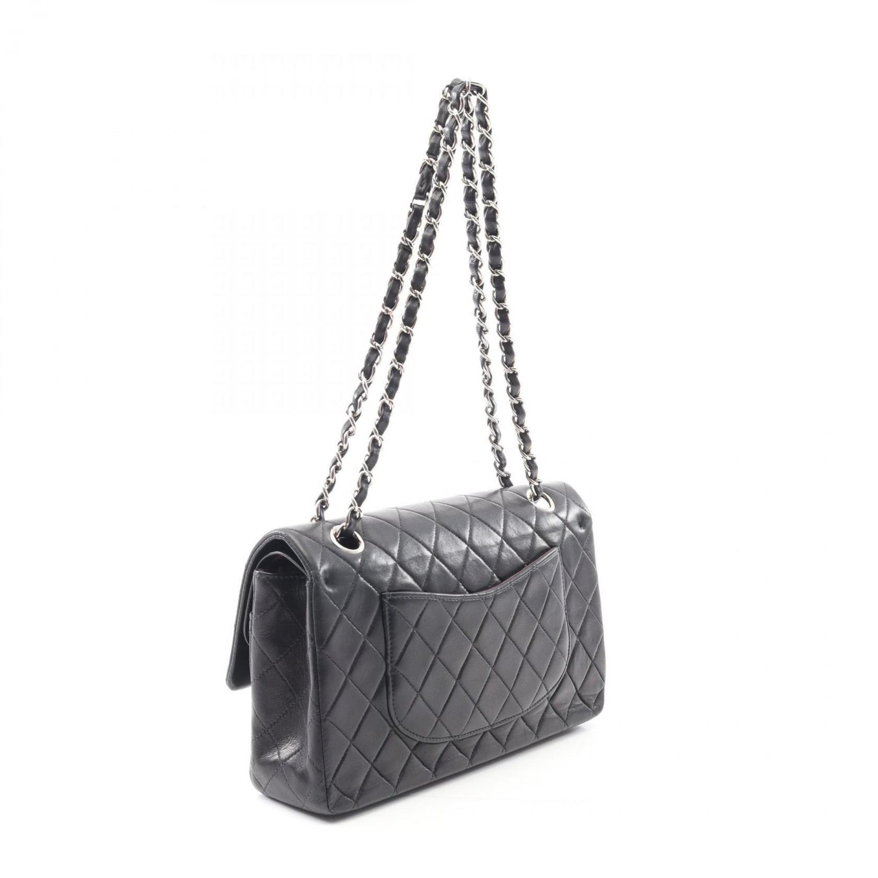 CHANEL Matelasse Double Flap Shoulder Bag in Lambskin Leather