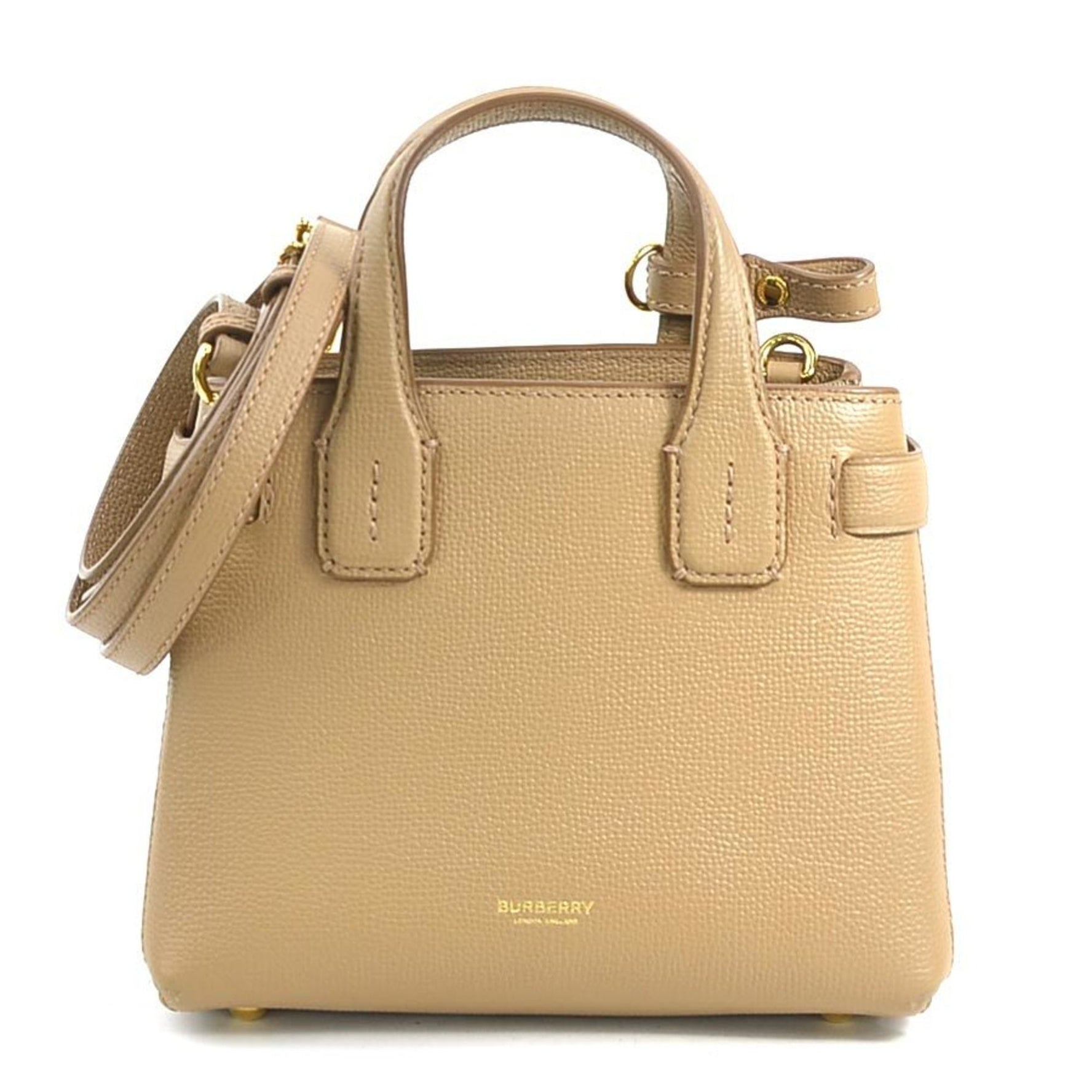 Burberry handbag shoulder bag leather canvas ladies