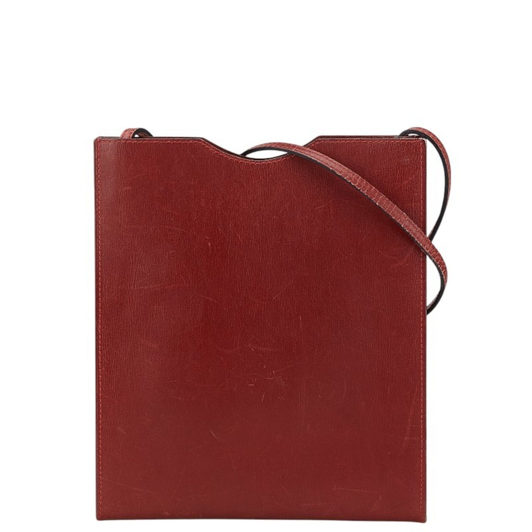 Hermes Onimetou Shoulder Bag Bordeaux Red Box Calf