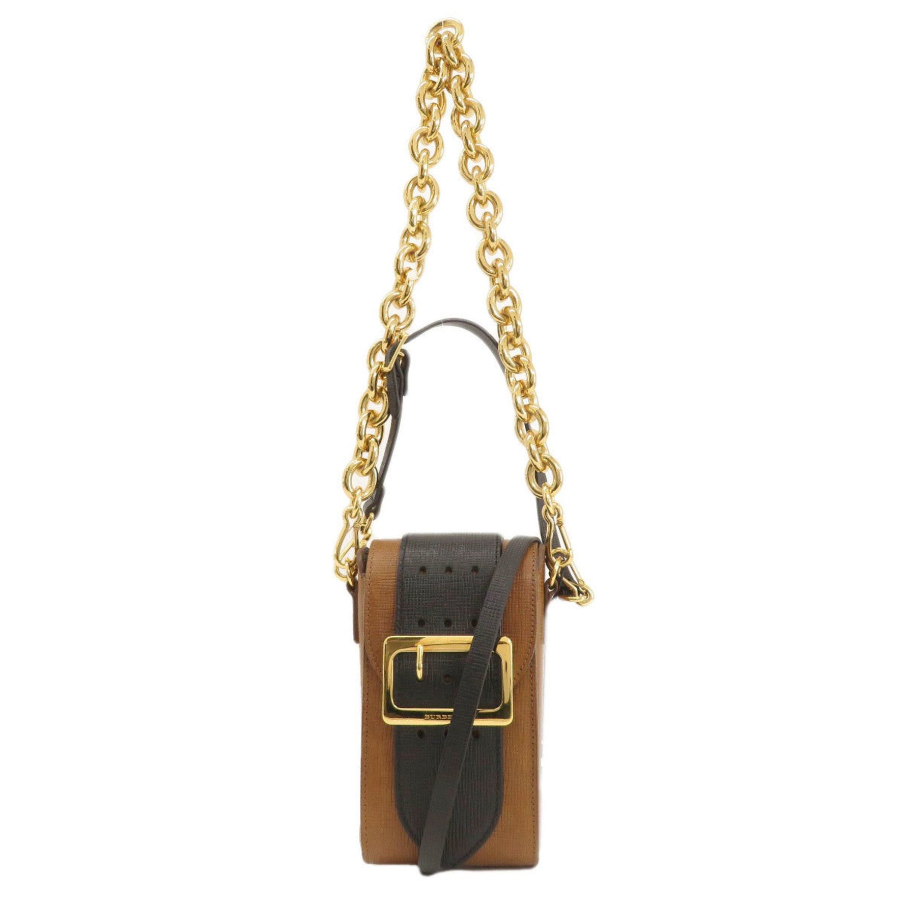 Burberry Belt Motif Shoulder Bag Leather