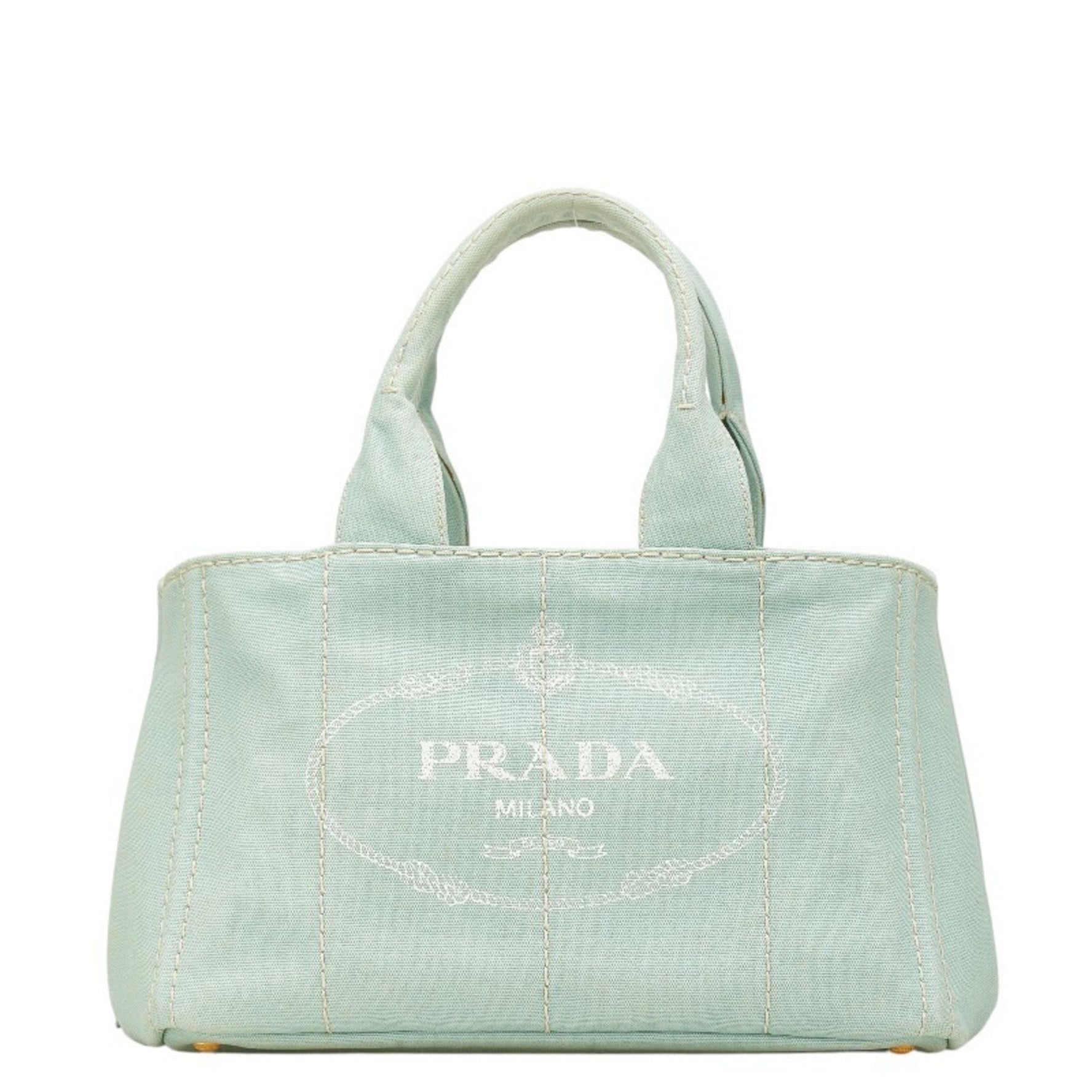 Prada Canapa Handbag Tote Bag Mint Canvas