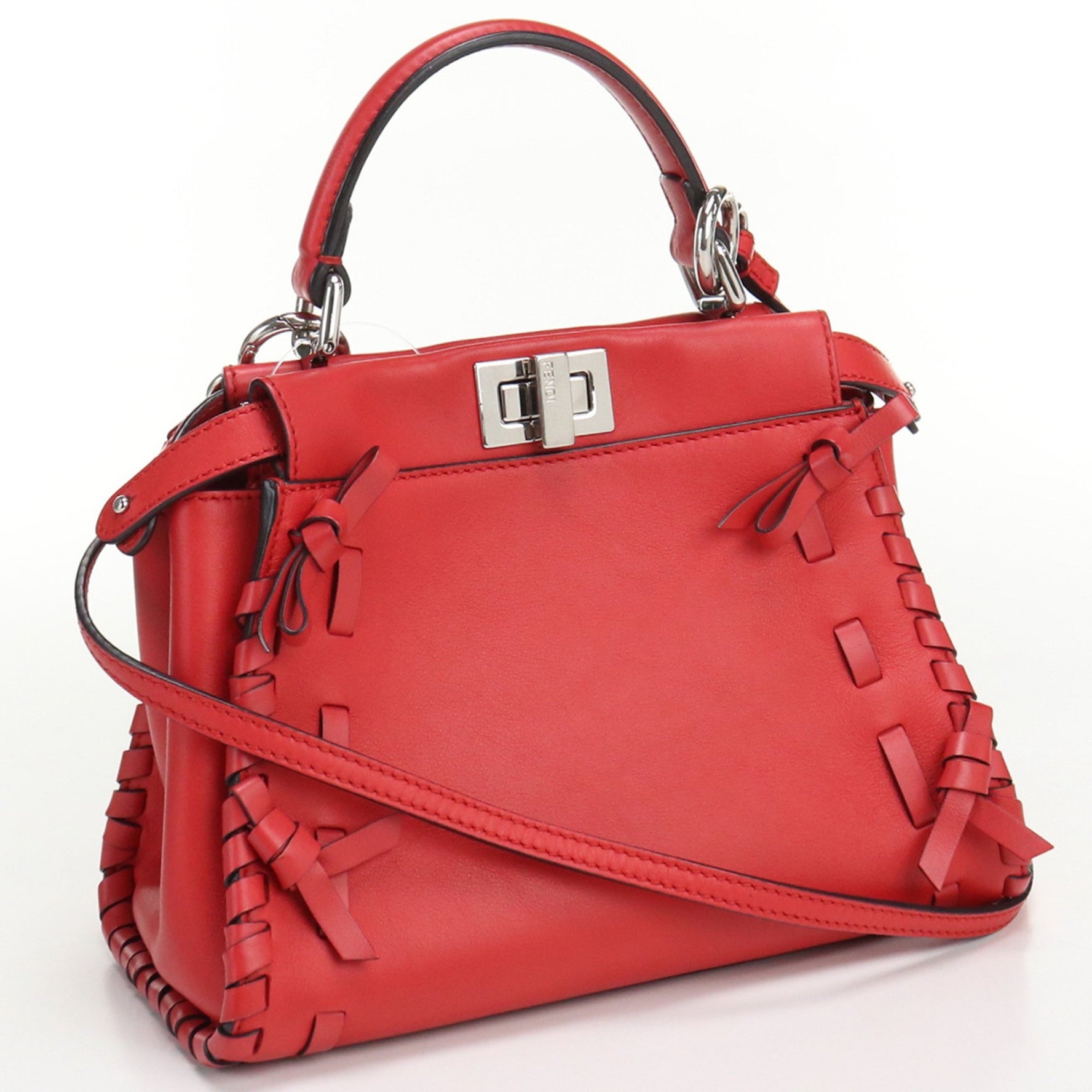 FENDI Peekaboo Mini Handbag Red