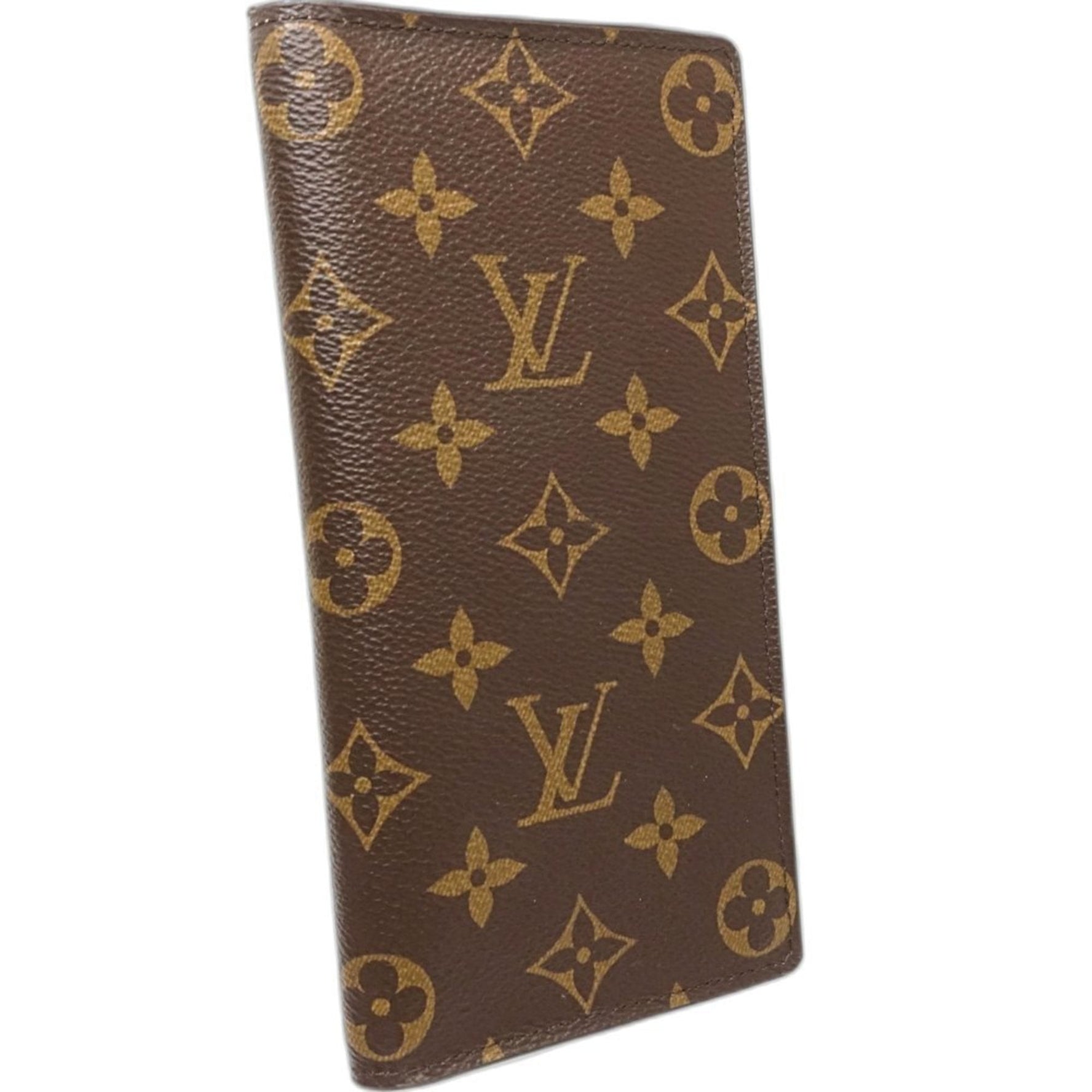 LOUIS VUITTON Monogram Long Wallet Portefeuille Brazza Brown