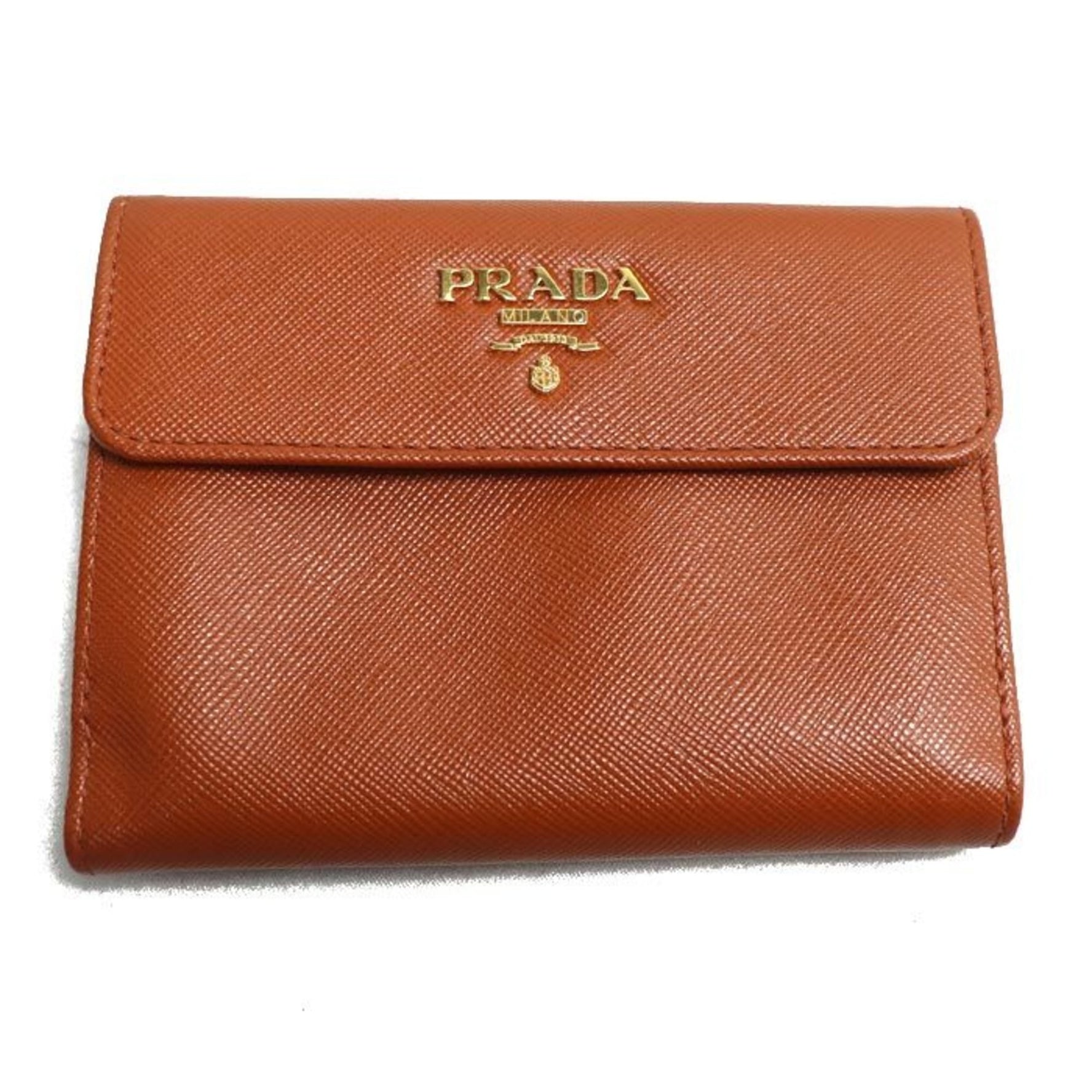 PRADA Saffiano Metal Bifold Wallet Brown 1M0523 UZF Women's