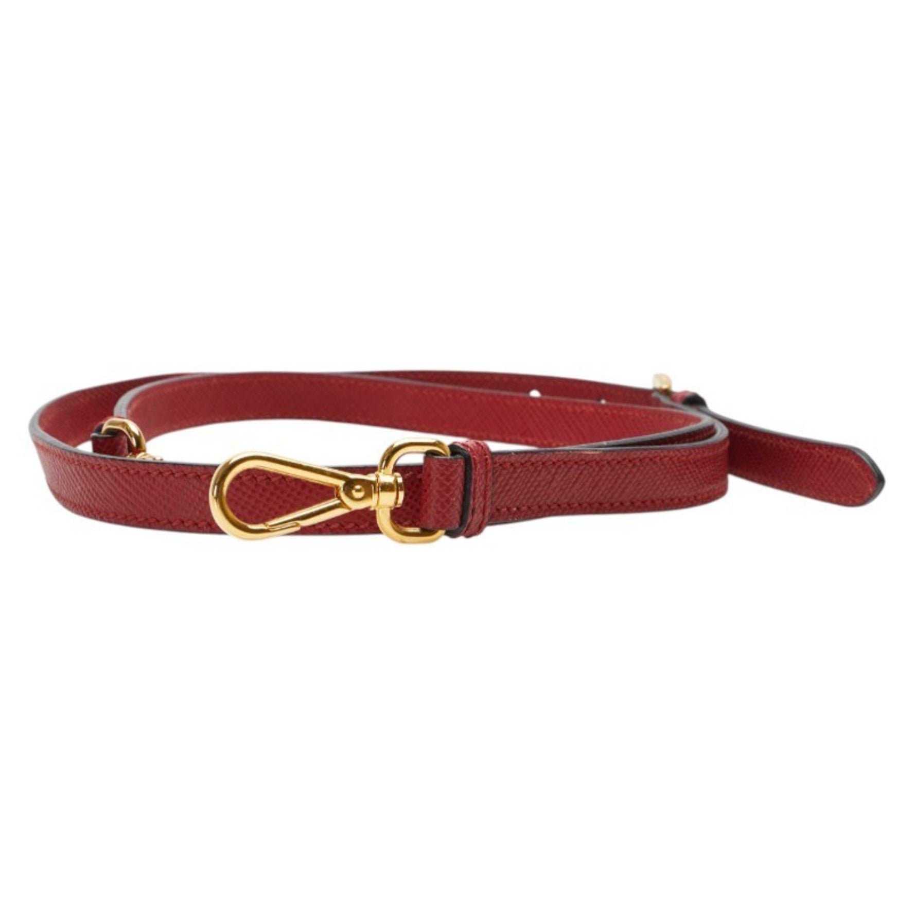 Prada shoulder strap, red leather