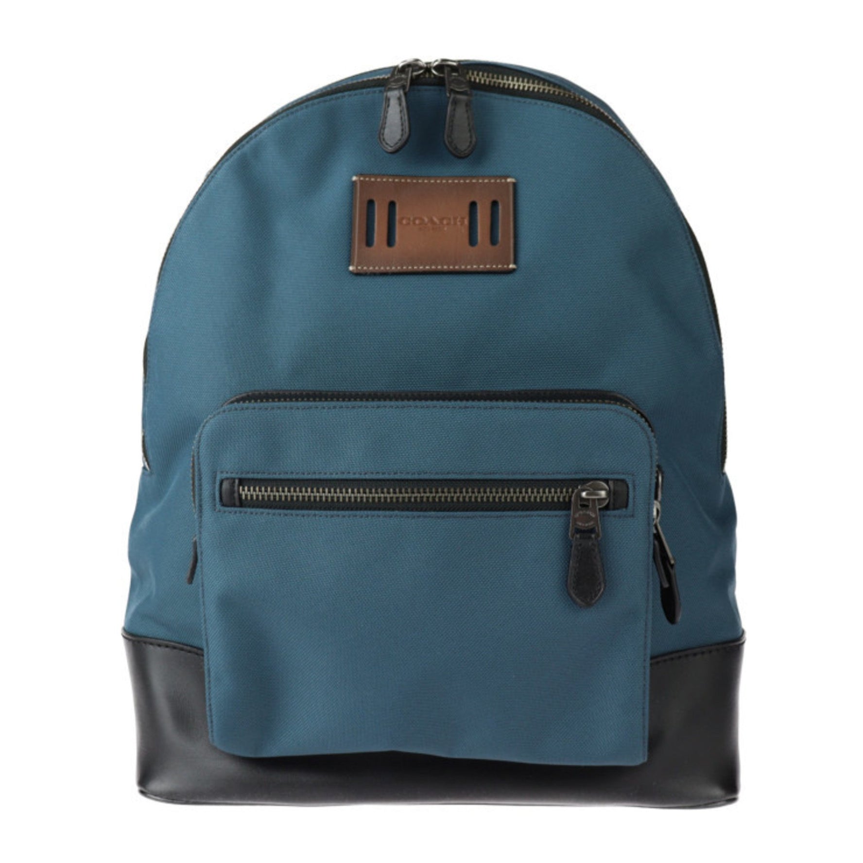 COACH West Backpack In Cordura Daypack Nylon Canvas x Leather Blue Black