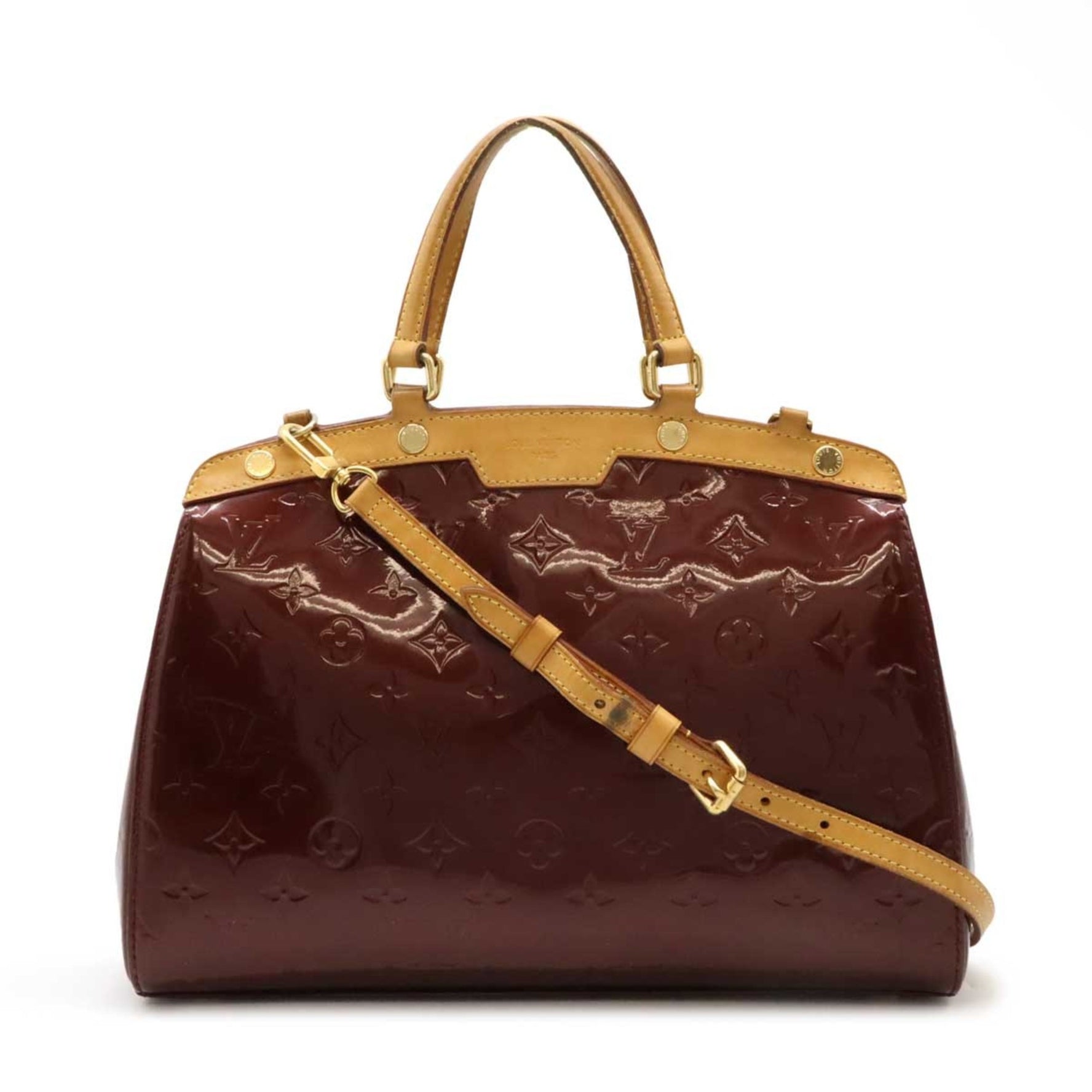 Louis Vuitton Monogram Vernis MM Handbag Tote Shoulder Bag Enamel Rouge Fauvist